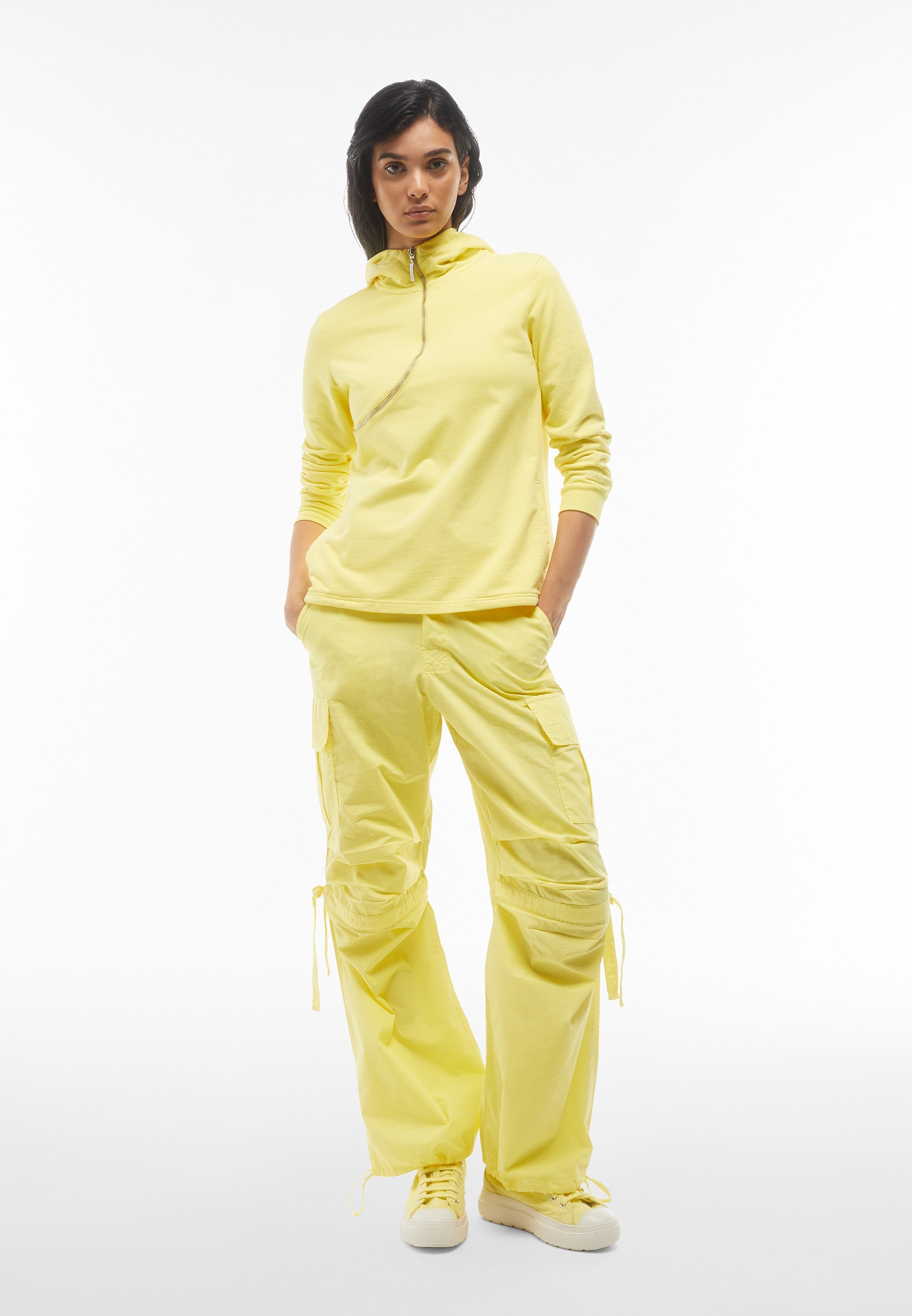 freddy-pantaloni-cargo-donna-popeline-tinto-capo-parachute image 2