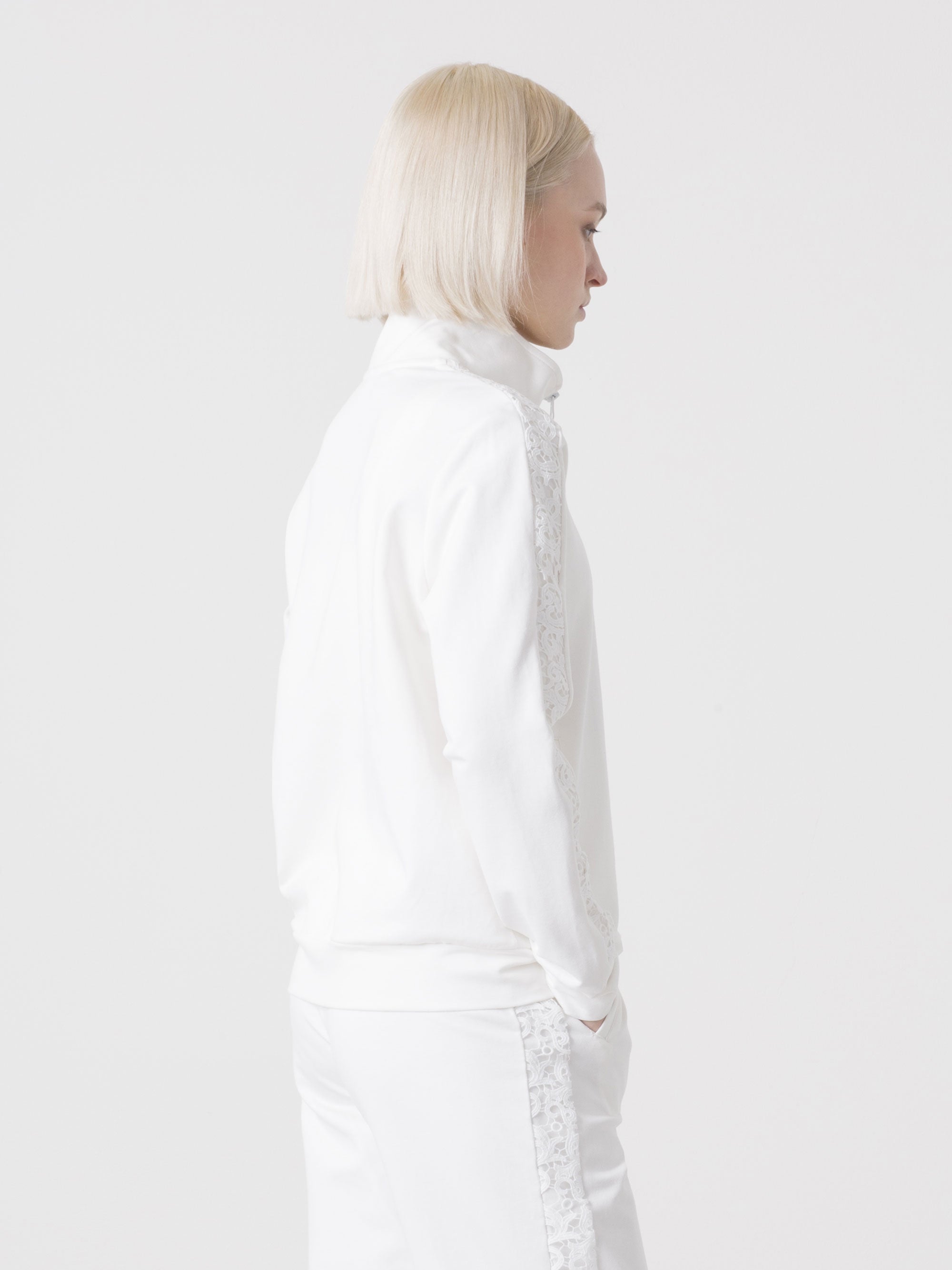 dimensione-danza-felpa-donna-full-zip-macram-collo-alto-con-tasche-laterali image 3