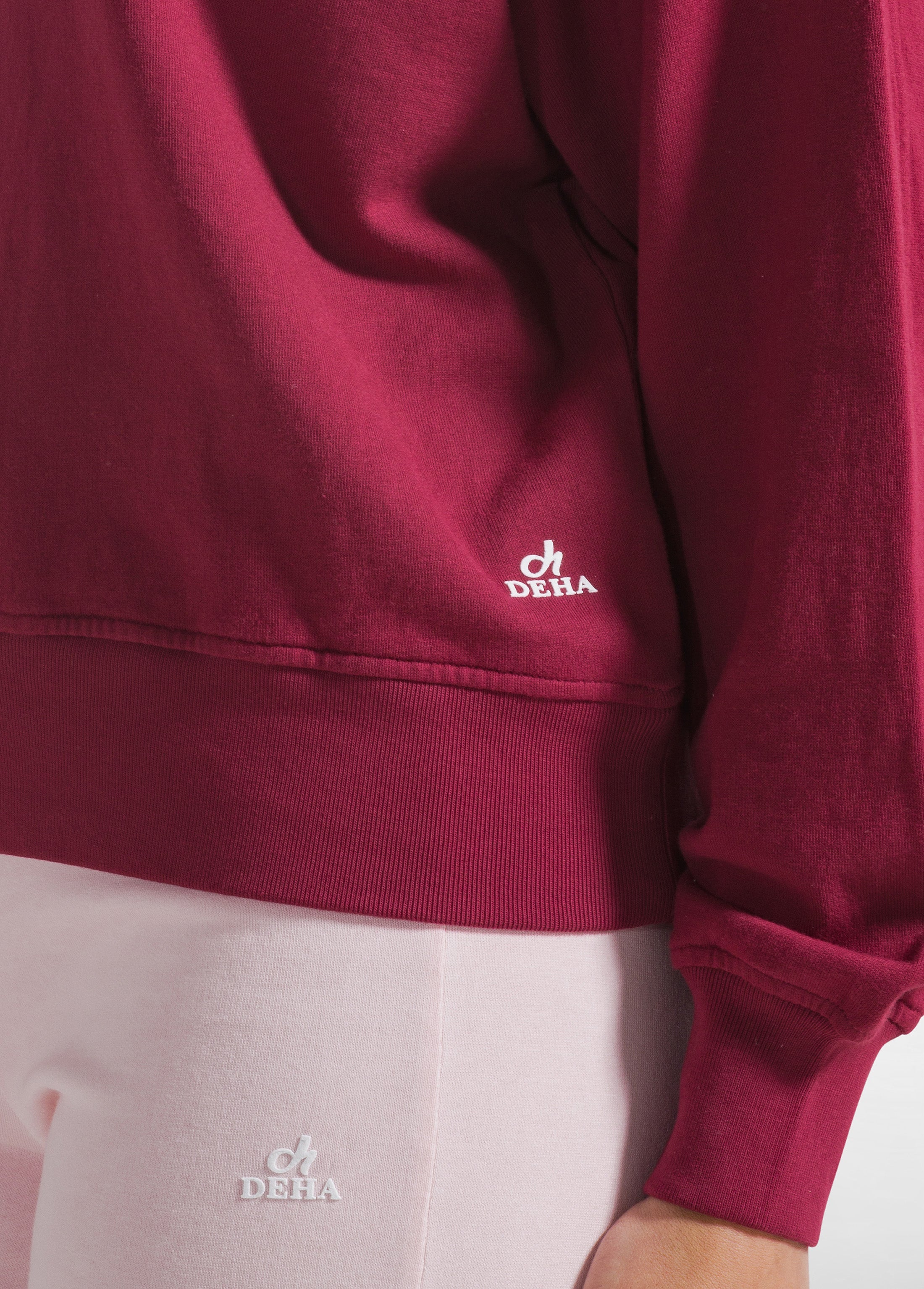deha-felpa-girocollo-cotone-organico-d42141-rosso-donna image 3