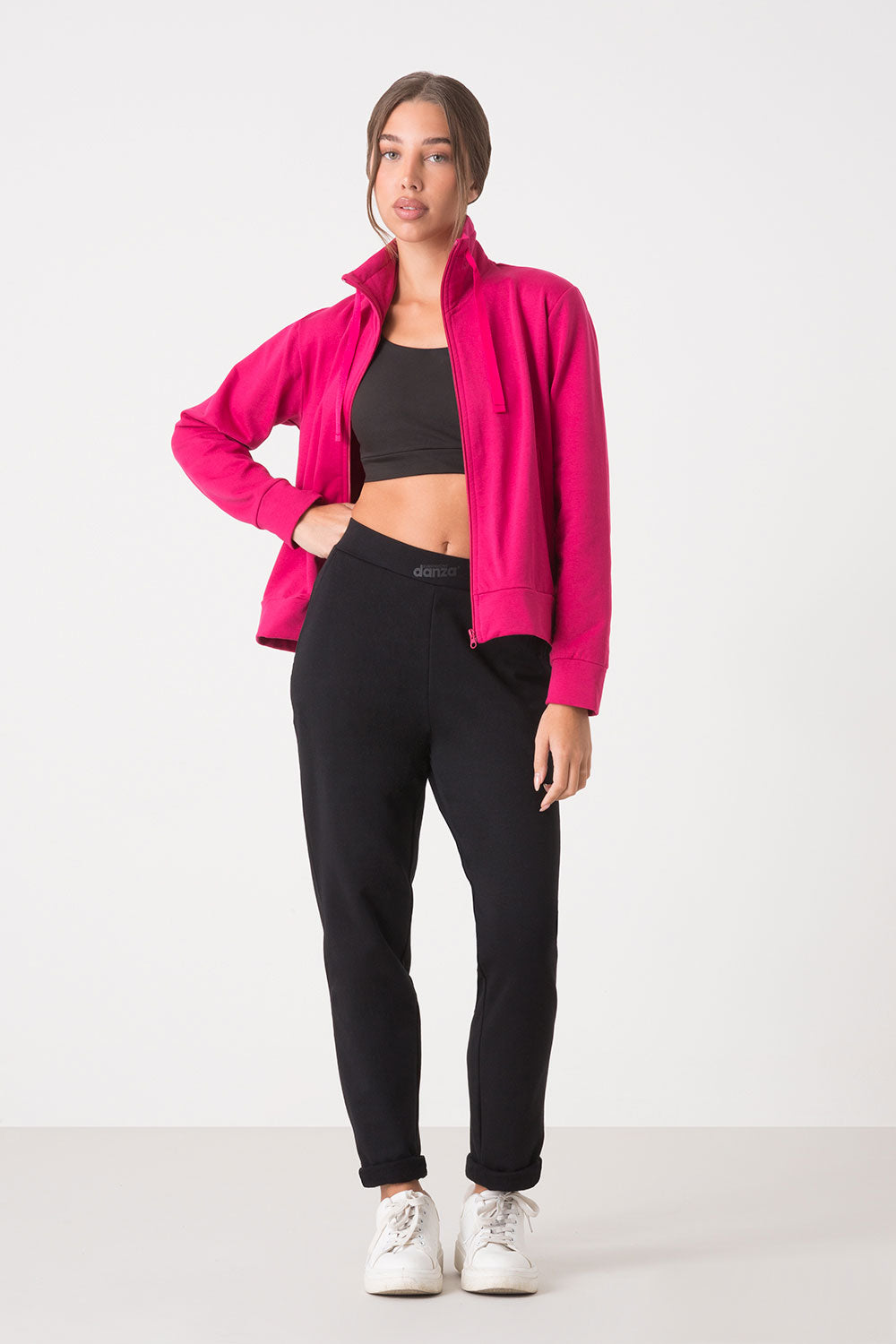 dimensione-danza-tuta-basic-donna-felpa-full-zip-collo-alto-pantalone image 3