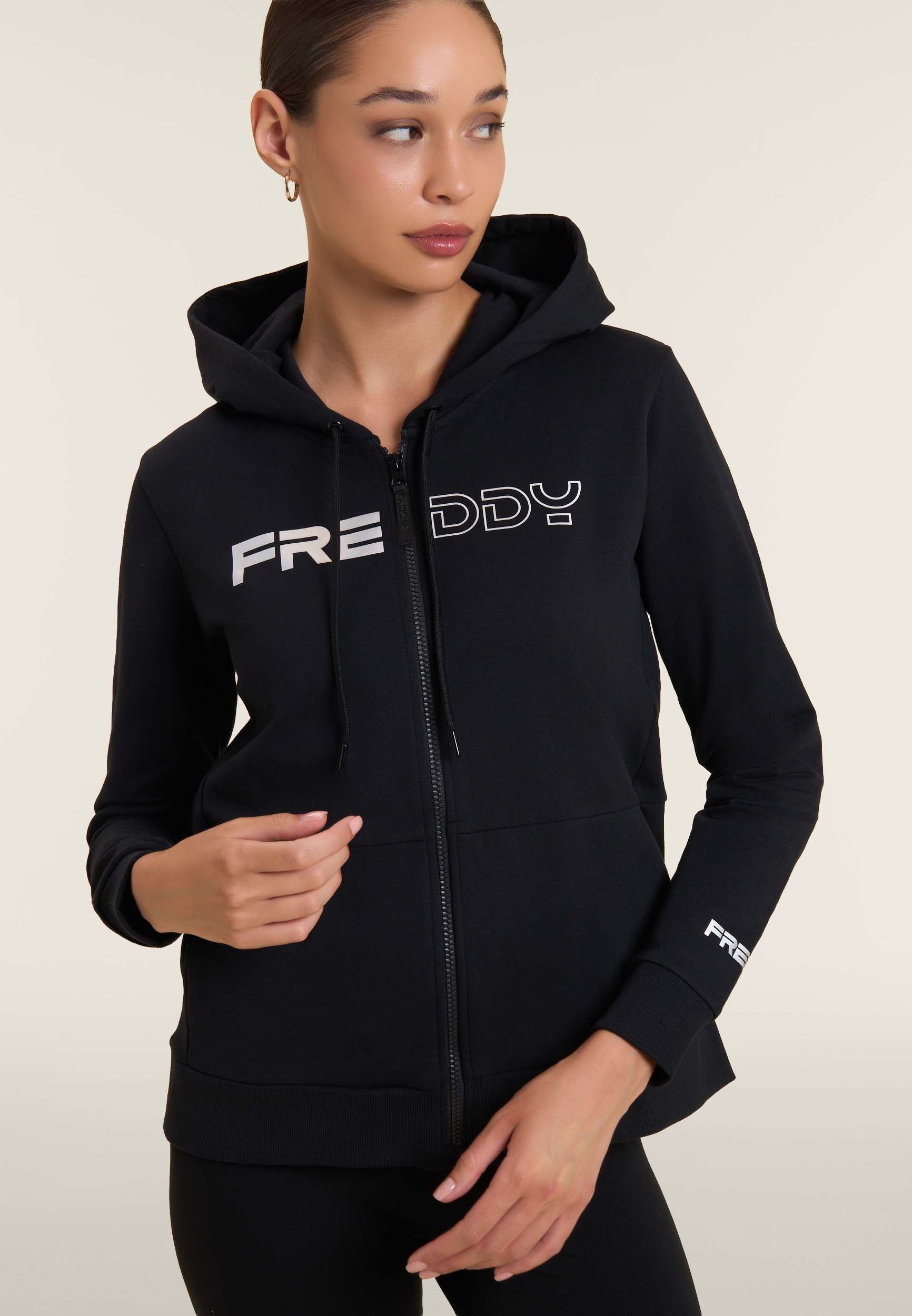freddy-felpa-full-zip-con-cappuccio-e-logo-perlato-frontale image 4
