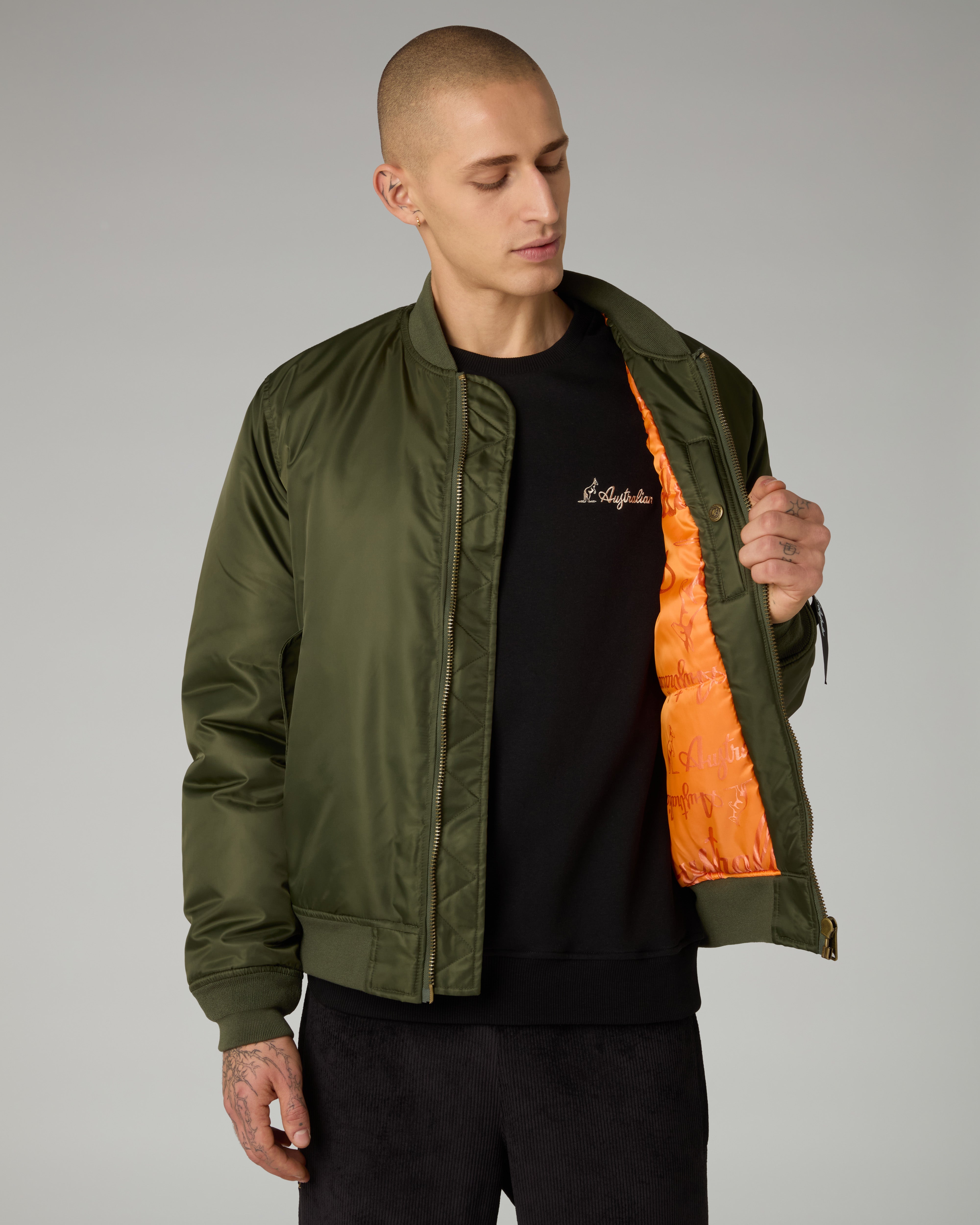 australian-archive-bomber-jacket-bomber-nylon-con-fodera-jacquard image 6