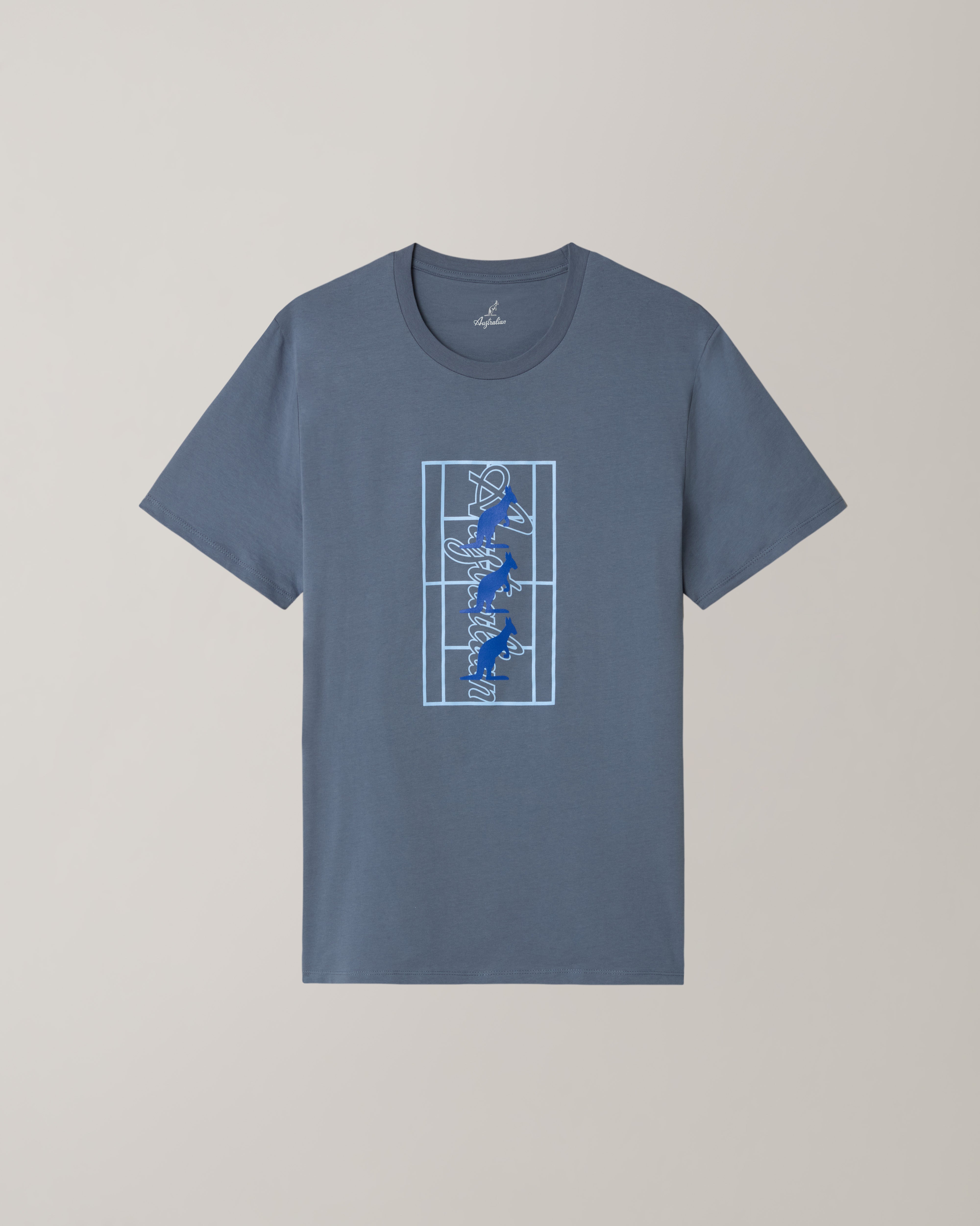 australian-kangaroo-field-t-shirt-maglietta-cotone-grigio-flint-stone image 5