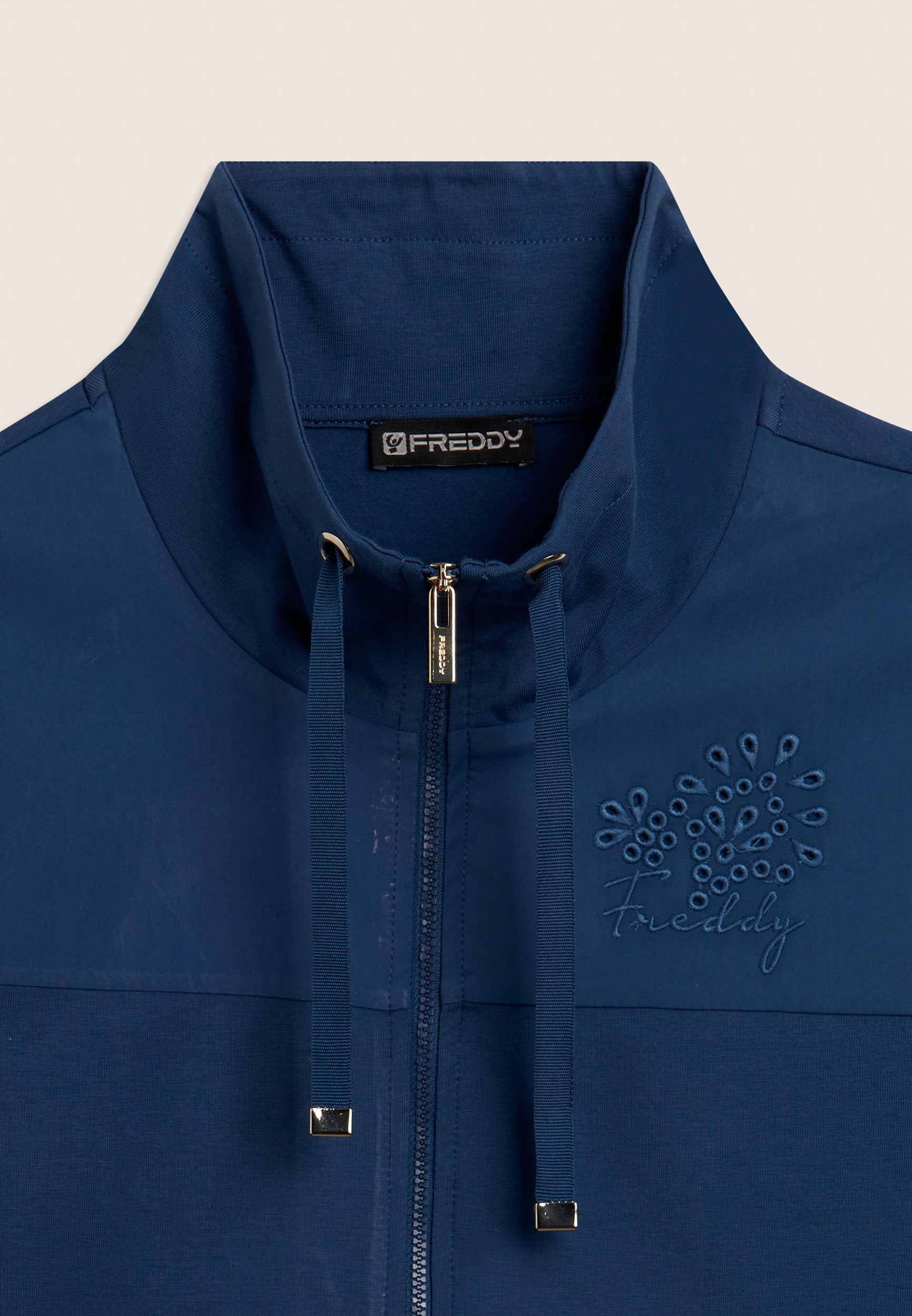 freddy-felpa-zip-collo-alto-ricami-floreali-donna image 8