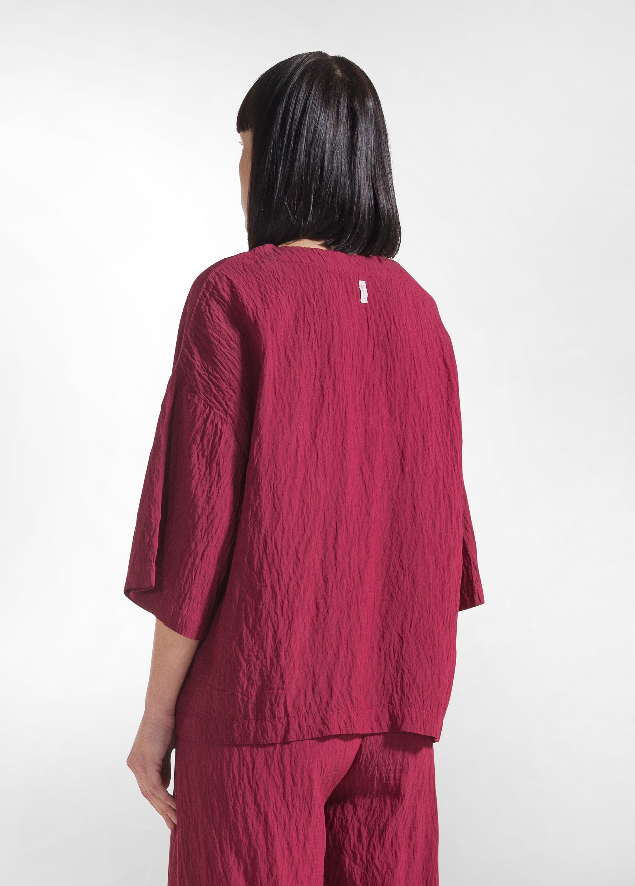 deha-t-shirt-ampia-effetto-stropicciato-rosso image 2