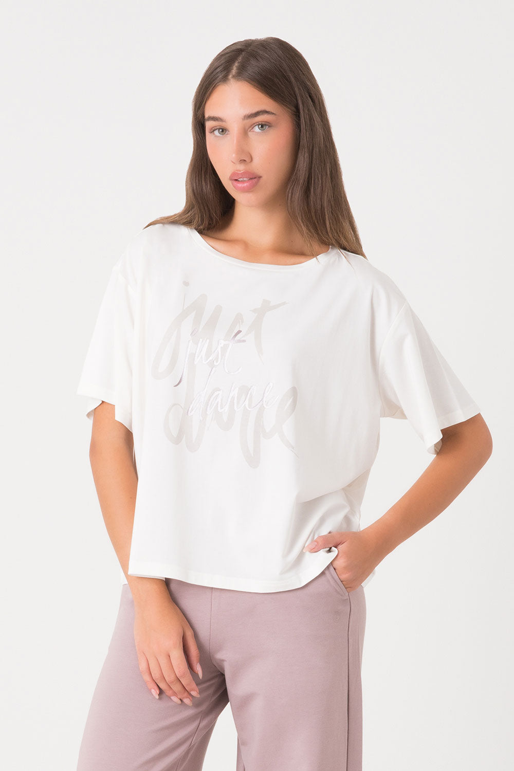 dimensione-danza-t-shirt-over-con-stampa-tono-su-tono-donna image 6