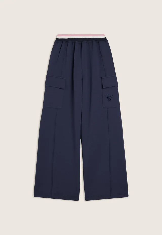 freddy-pantaloni-junior-oversize-con-elastico-jacquard-e-strass image 1