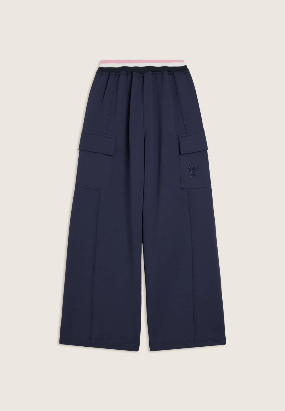 freddy-pantaloni-junior-oversize-con-elastico-jacquard-e-strass image 1