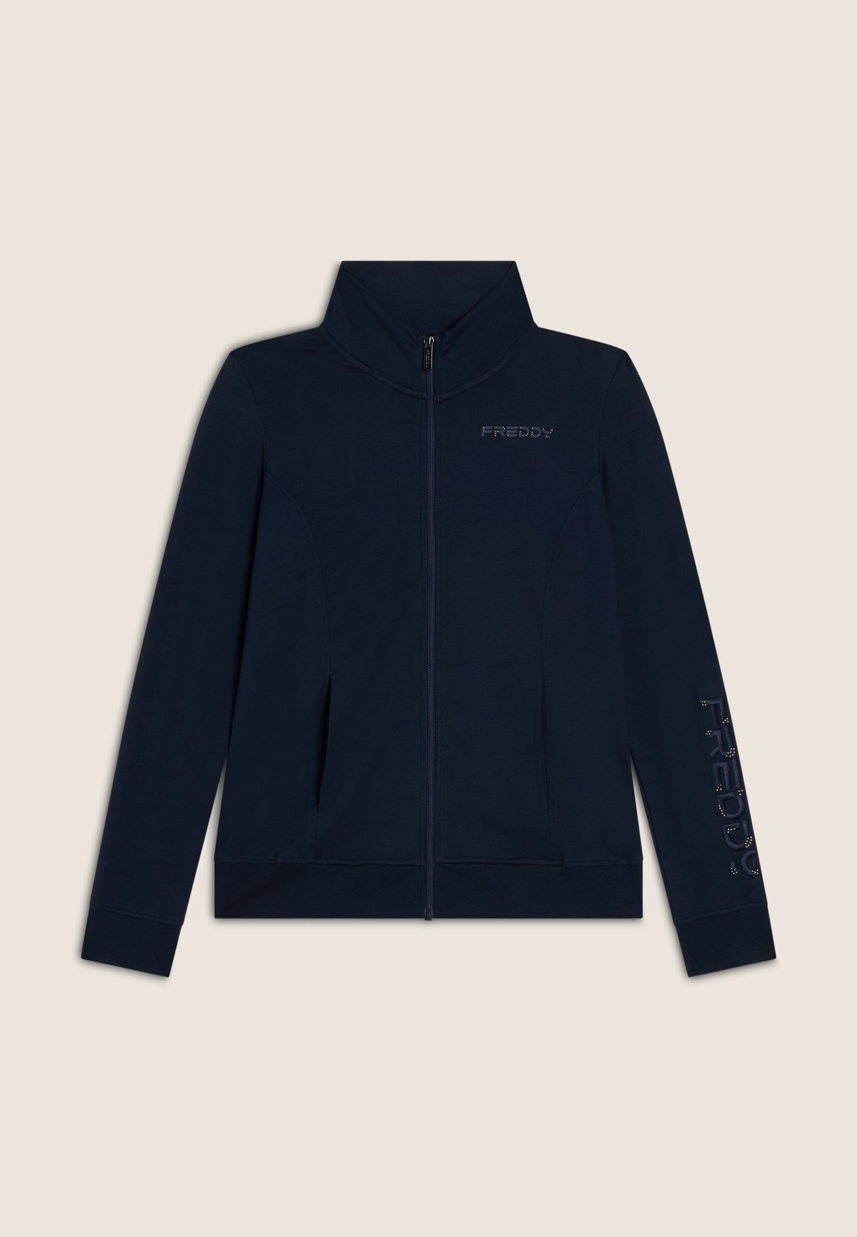 freddy-felpa-donna-zip-collo-alto-regular-fit-con-logo-ricamato image 5