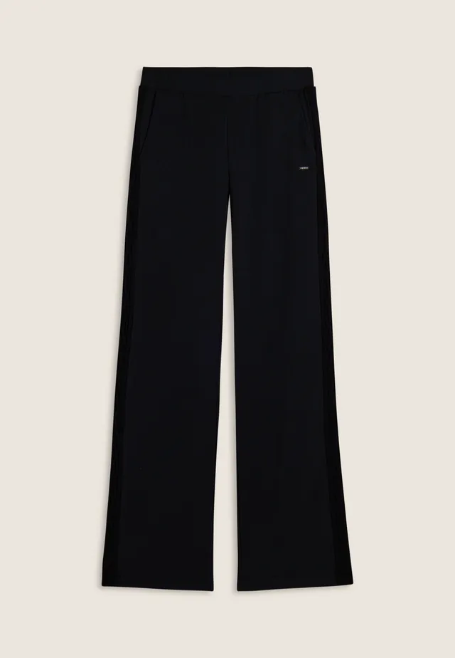 freddy-pantalone-donna-wide-leg-in-felpa-modal-con-banda-trecce image 1
