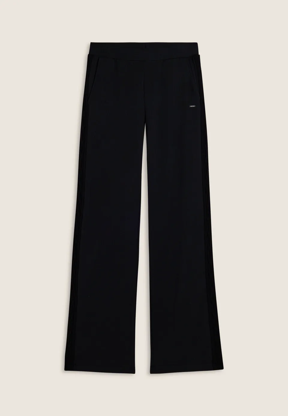 freddy-pantalone-donna-wide-leg-in-felpa-modal-con-banda-trecce image 1