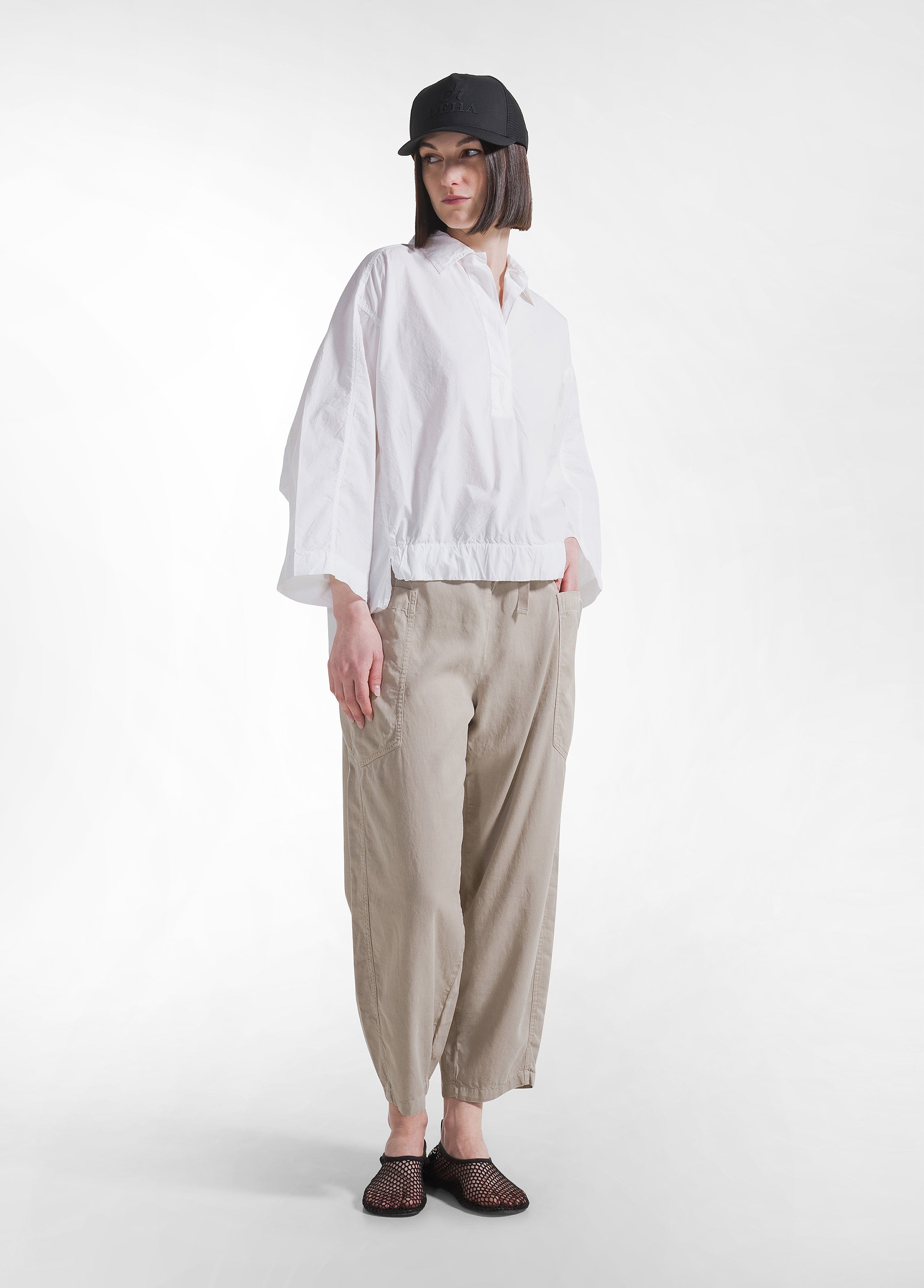 deha-pantaloni-balloon-in-twill-di-lyocell-beige image 1