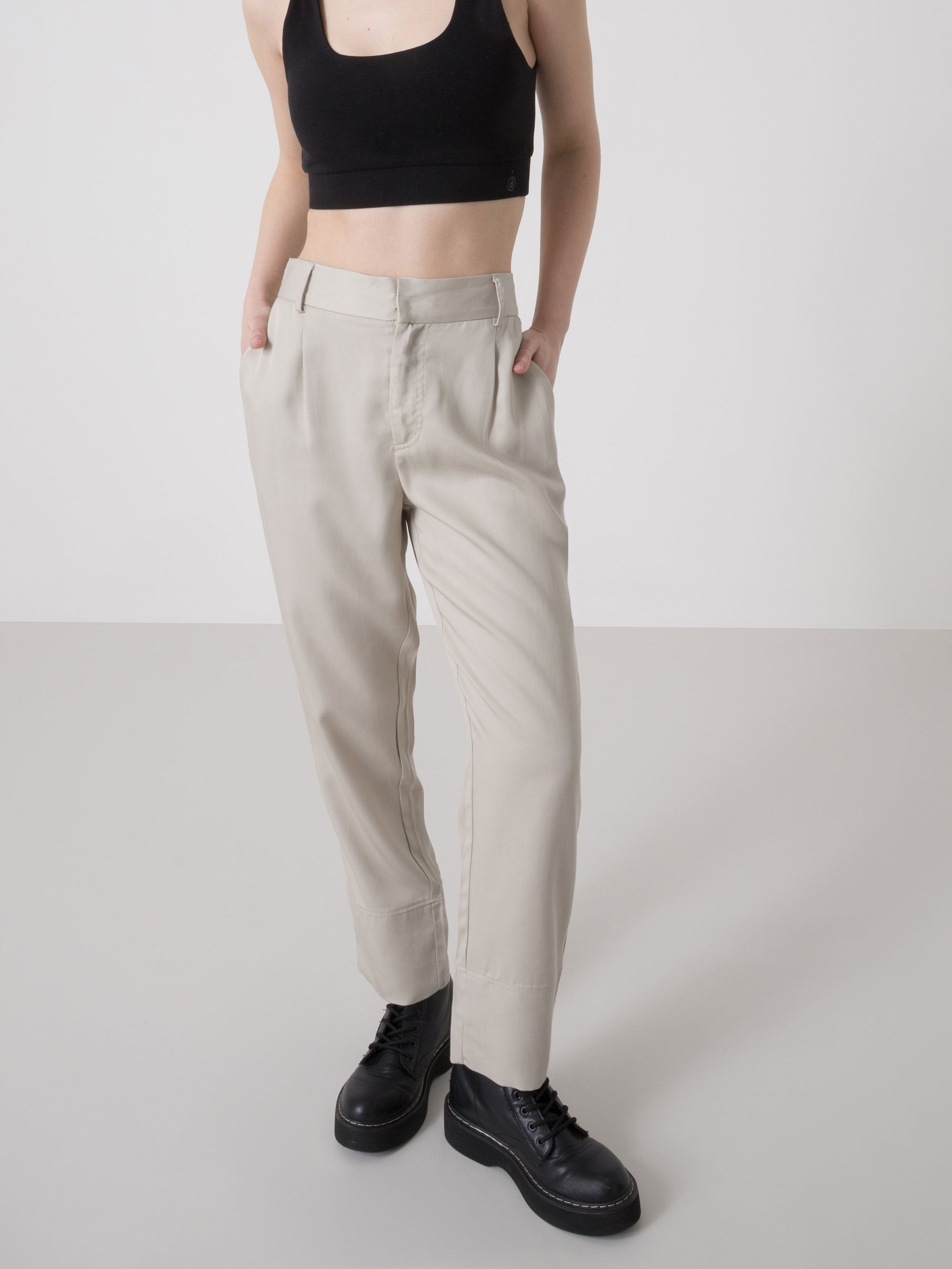 dimensione-danza-city-pantaloni-donna-in-popeline-di-tencel-linea-dritta image 4