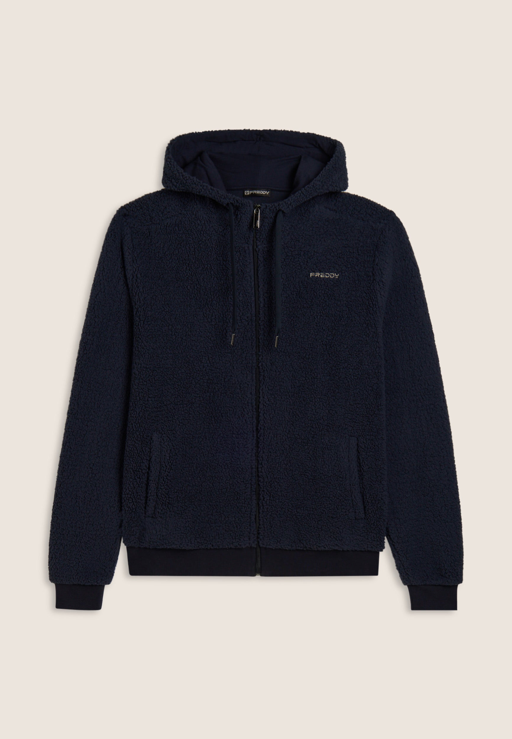 freddy-felpa-uomo-in-pile-sherpa-con-cappuccio-in-jersey image 5