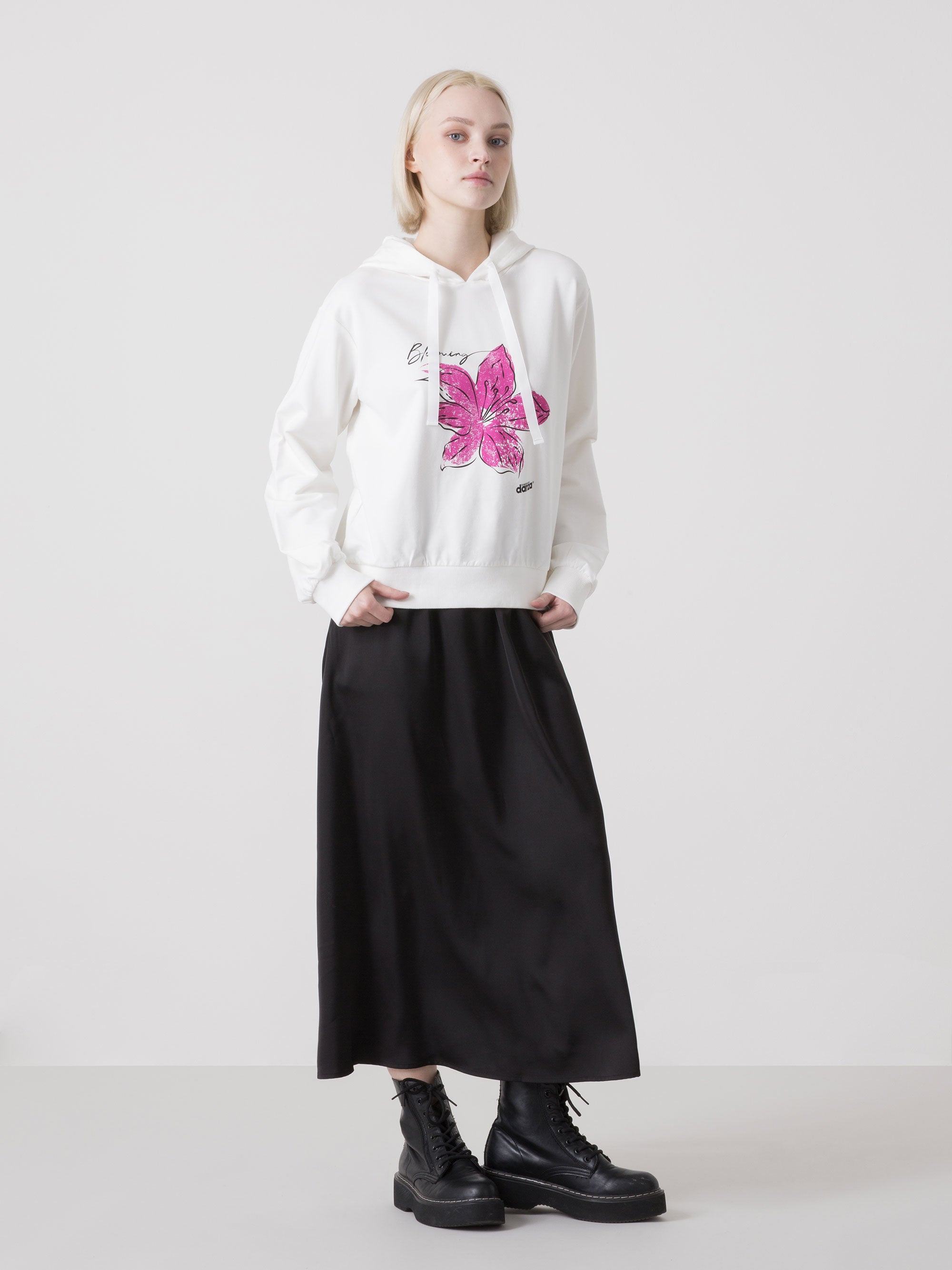 dimensione-danza-felpa-con-cappuccio-e-stampa-floreale-felpa-donna image 2