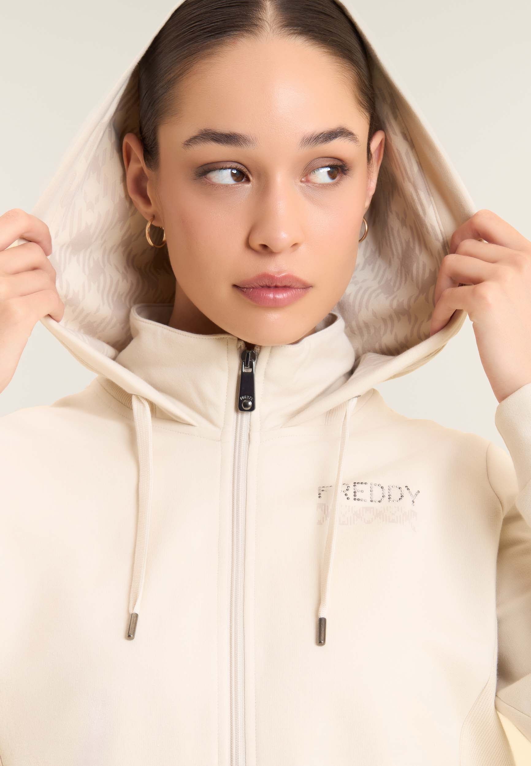 freddy-felpa-full-zip-con-cappuccio-collo-alto-e-inserti-in-costina image 4