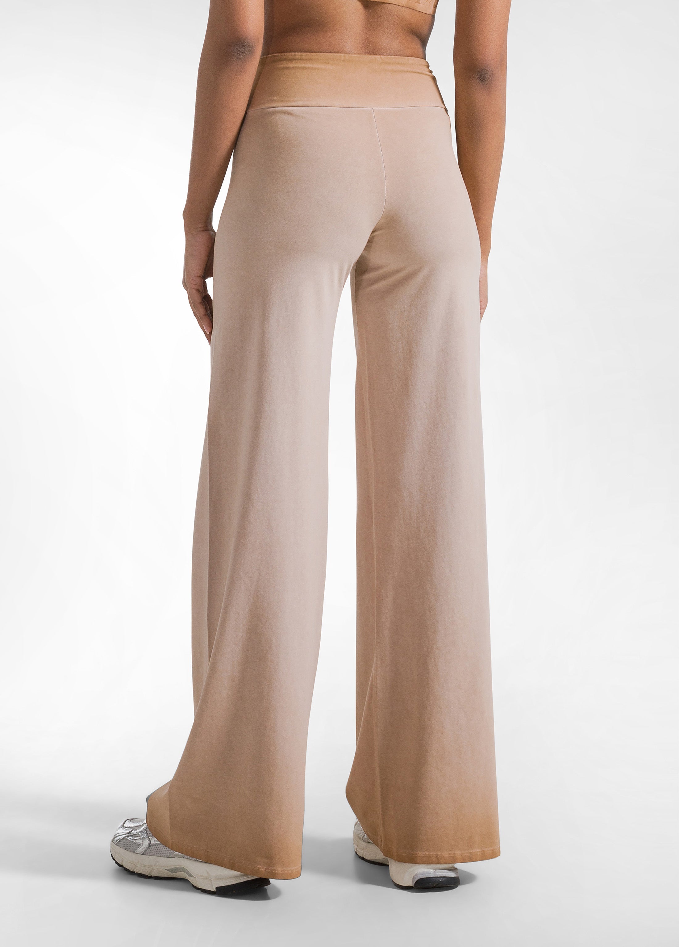 deha-set-top-e-pantaloni-ampi-effetto-fade-marrone image 5