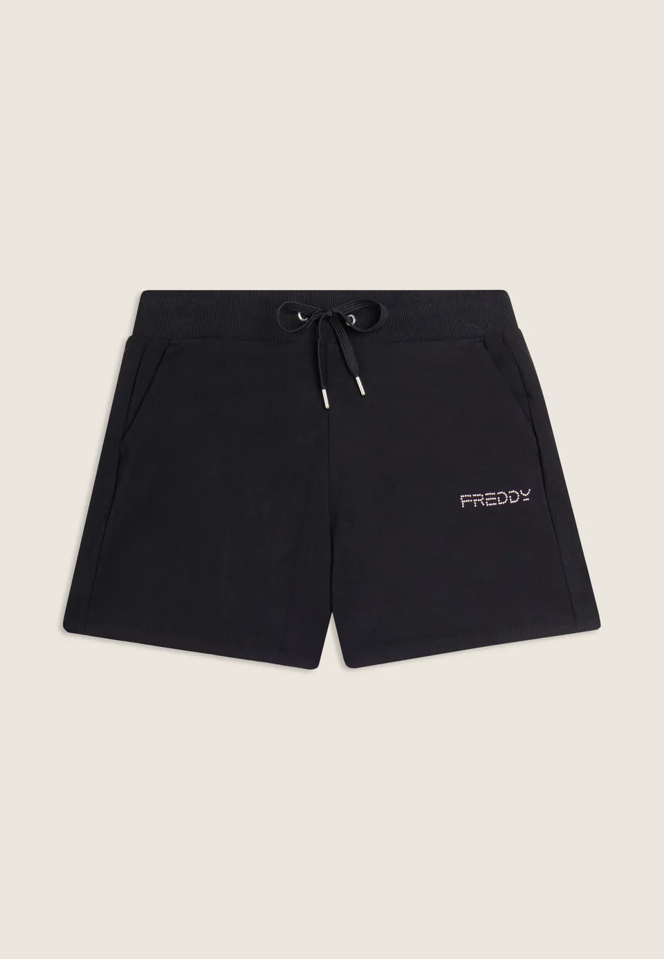 freddy-pantaloncini-sportivi-jersey-cotone-con-coulisse-e-logo-shorts-donna image 1