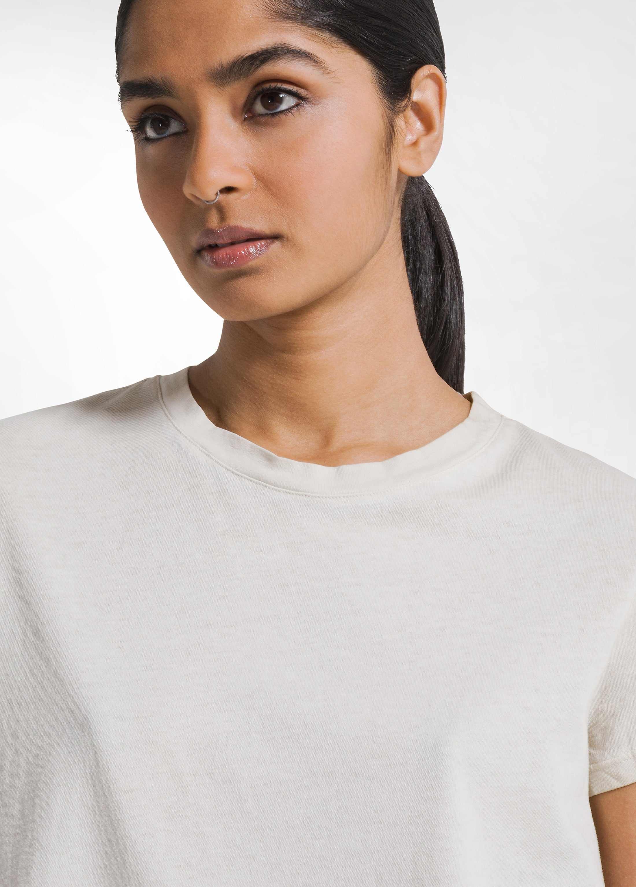 deha-t-shirt-effetto-sfumato-in-cotone-organico-beige-t-shirt-leisurewear image 3