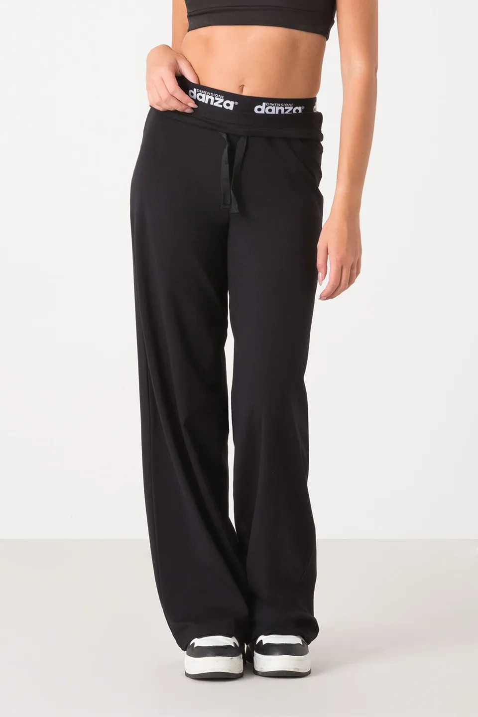dimensione-danza-basic-pantalone-donna-in-jersey-stretch-con-elastico-jacquard image 1