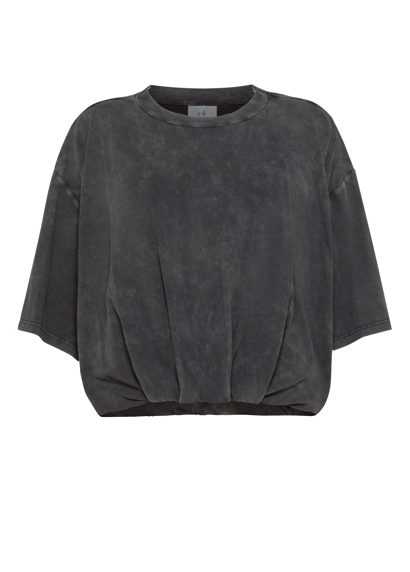 deha-t-shirt-balloon-effetto-marmorizzato-nero-mezza-manica-ampia image 5