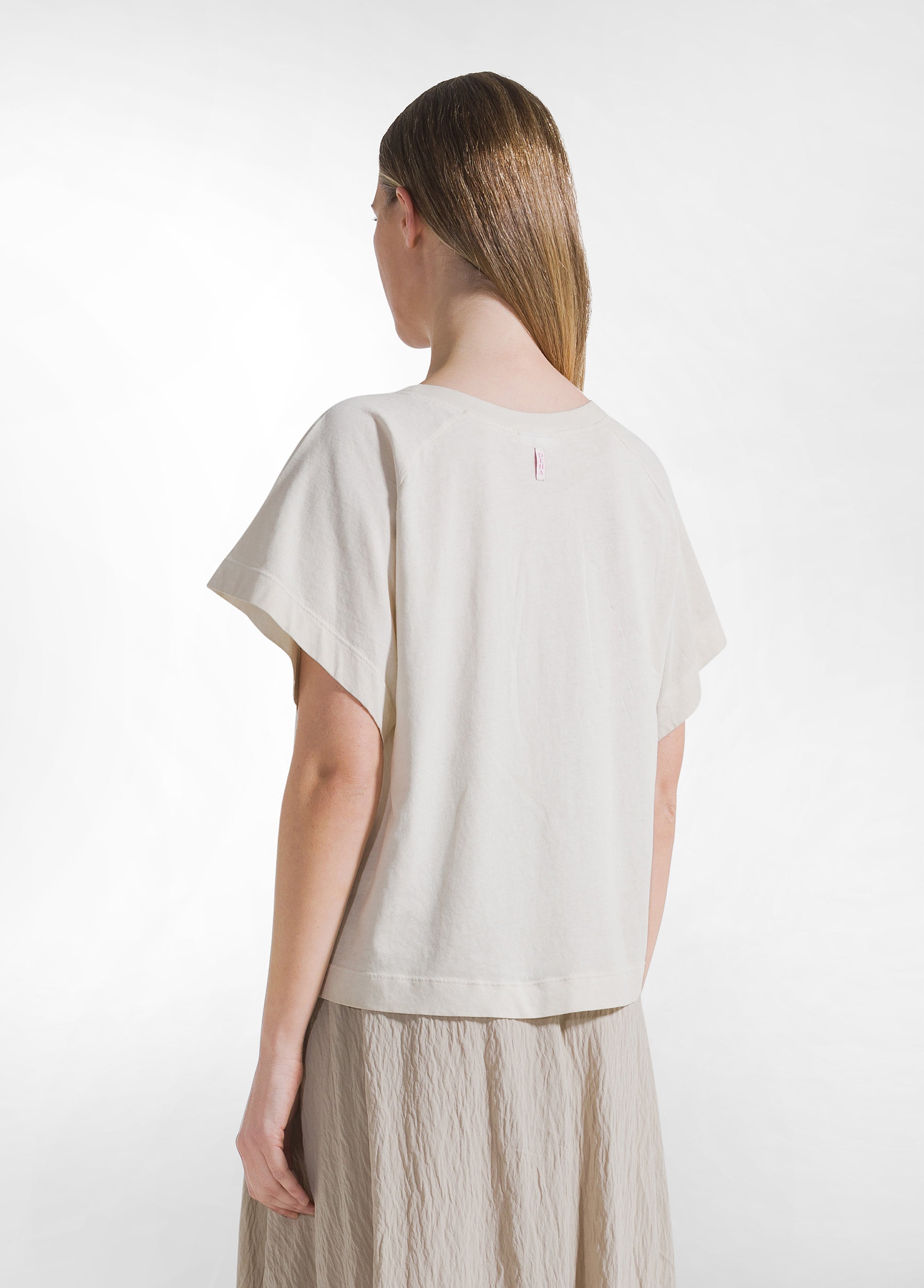 deha-t-shirt-effetto-sfumato-cotone-organico-beige-t-shirt-donna image 2