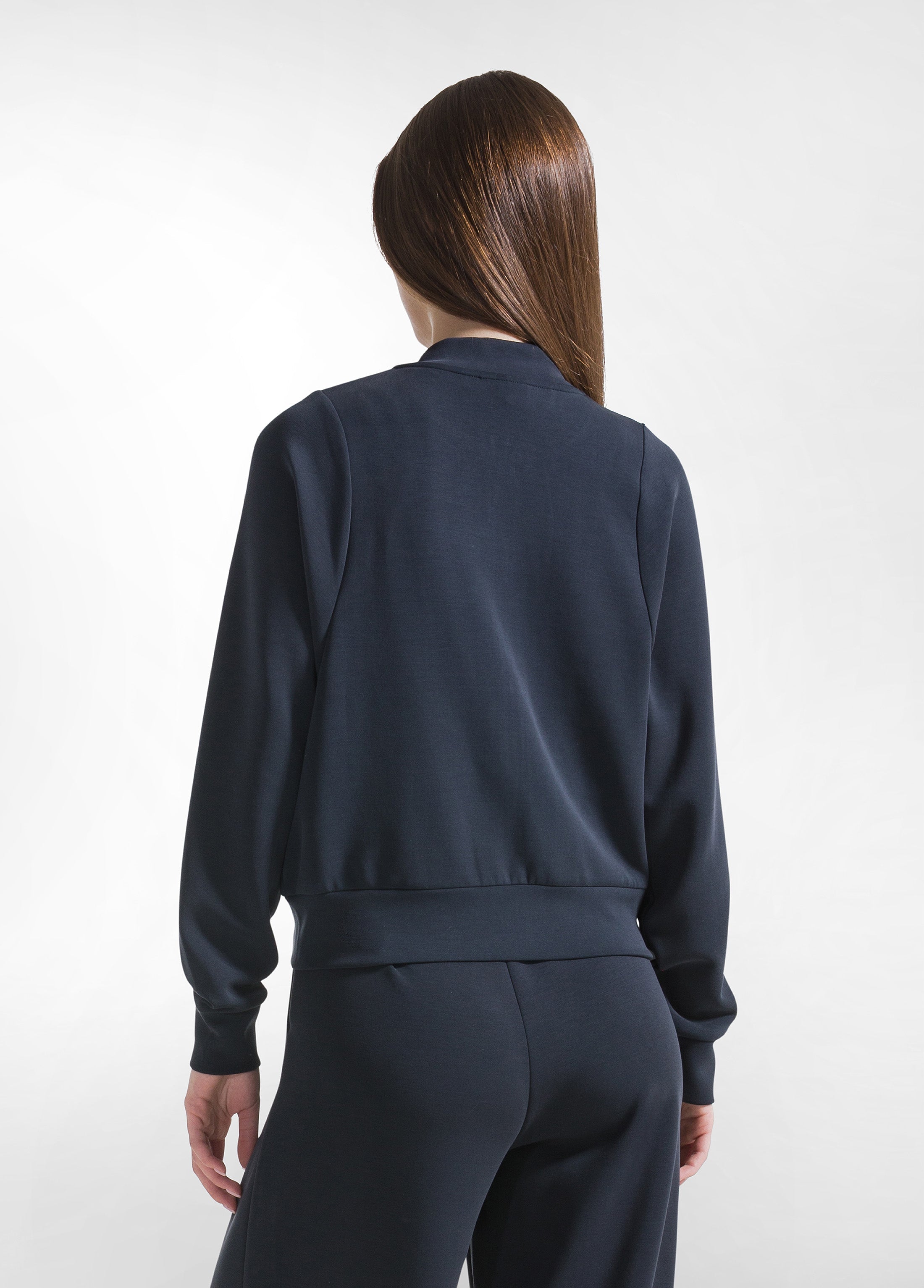 deha-completo-bomber-full-zip-e-pantaloni-plissettati-in-modal-nero image 2