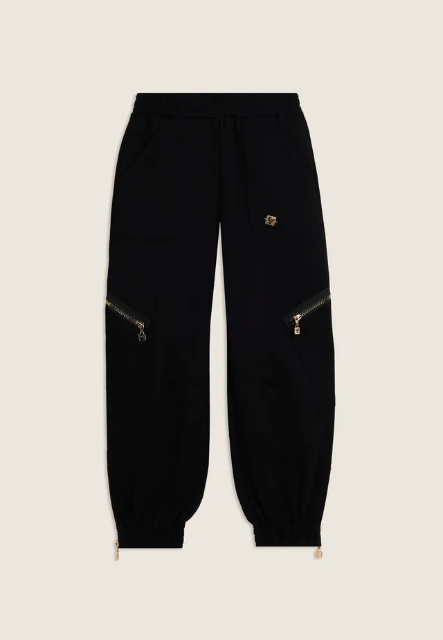 freddy-pantaloni-junior-con-zip-dorate-e-fondo-elastico-in-cotone-elasticizzato image 1