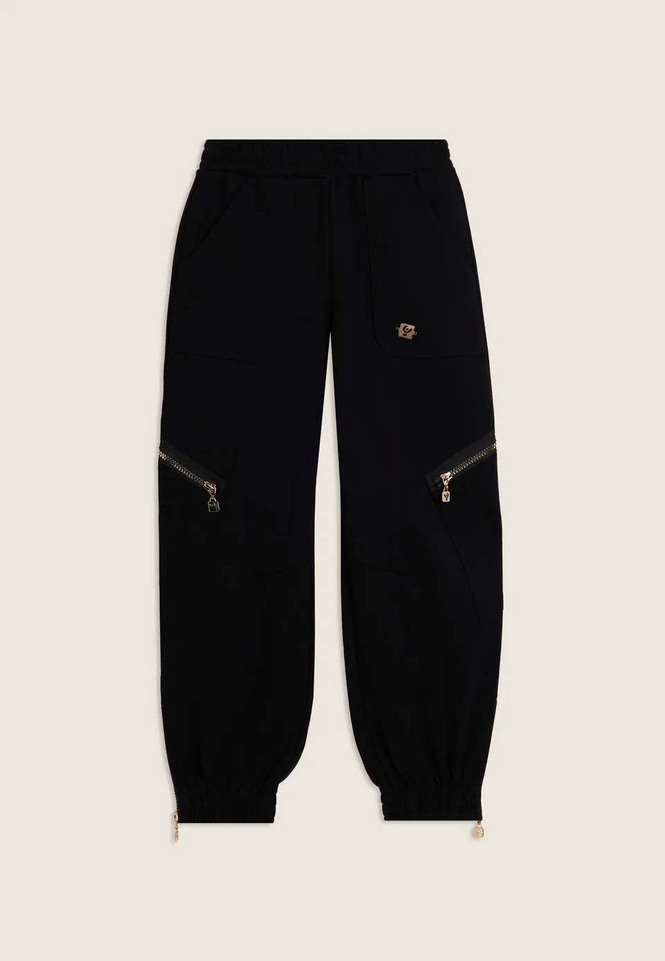 freddy-pantaloni-junior-con-zip-dorate-e-fondo-elastico-in-cotone-elasticizzato image 1