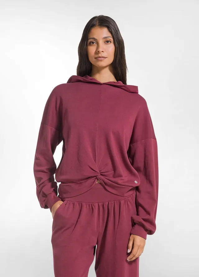 deha-d52050-felpa-in-morbido-cotone-rosso-con-cappuccio image 1