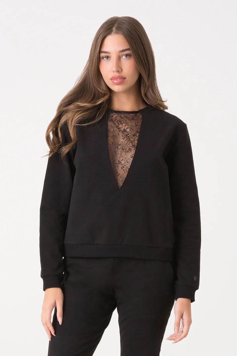 dimensione-danza-maglia-felpa-stretch-con-inserto-in-pizzo image 1