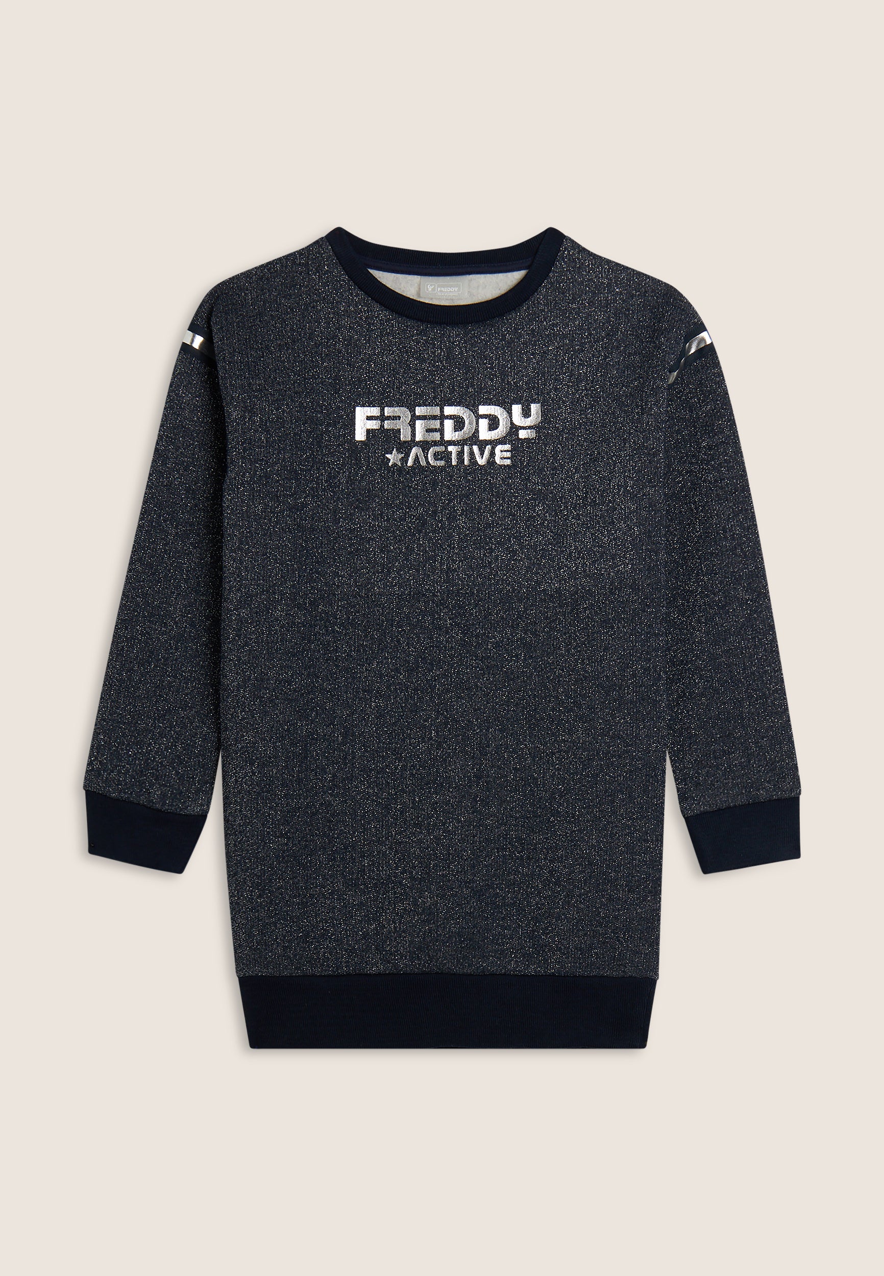 freddy-felpa-maxi-bambina-in-cotone-con-effetto-lurex image 1