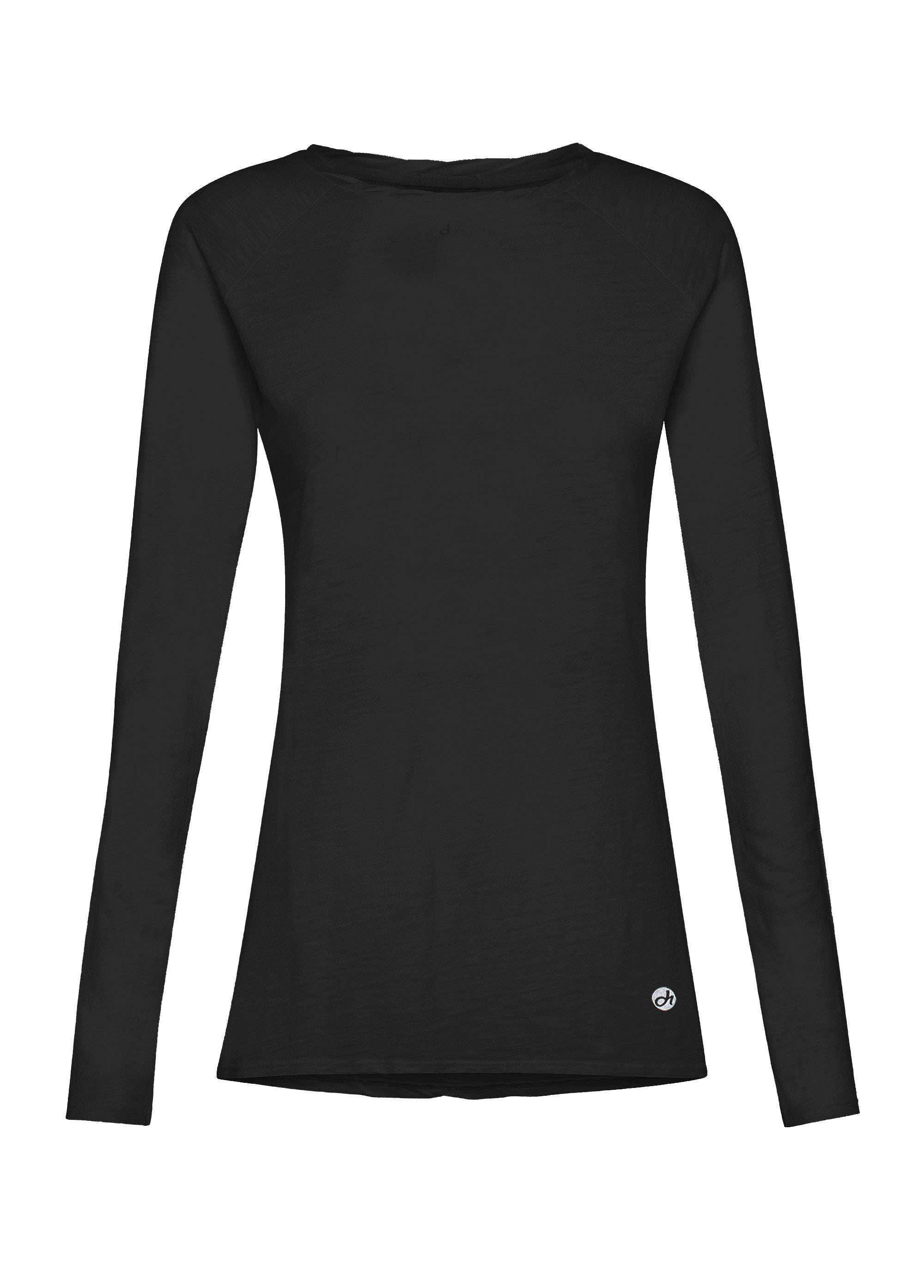 deha-t-shirt-a-manica-lunga-in-jersey-modal-fiammato-nero image 5