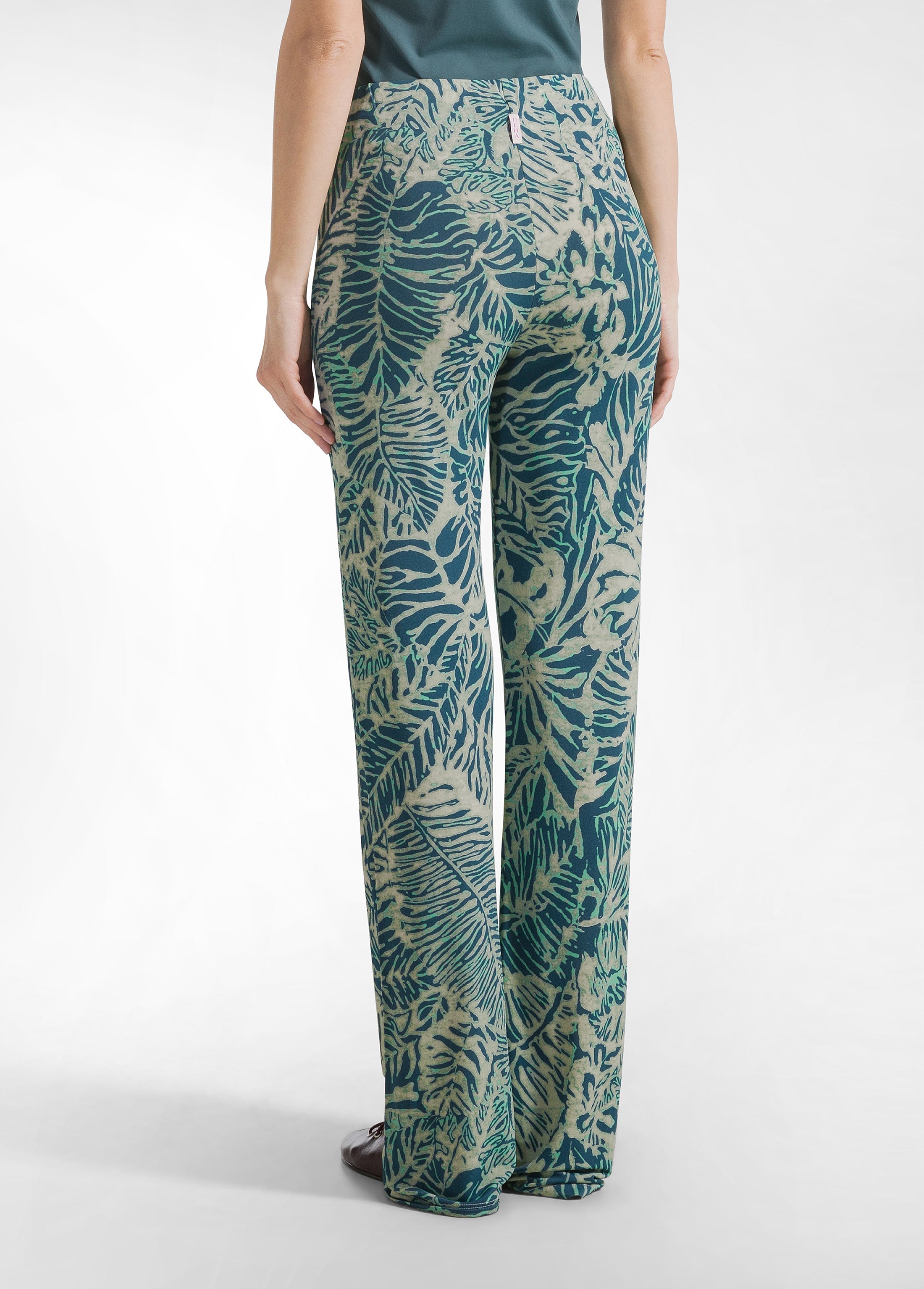 deha-pantalone-fluido-in-viscosa-stampata-blu-vita-alta image 3