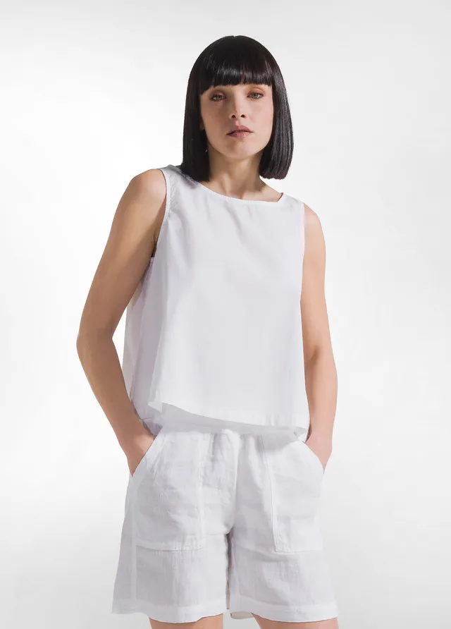 deha-top-in-popline-elasticizzato-bianco-2 image 1