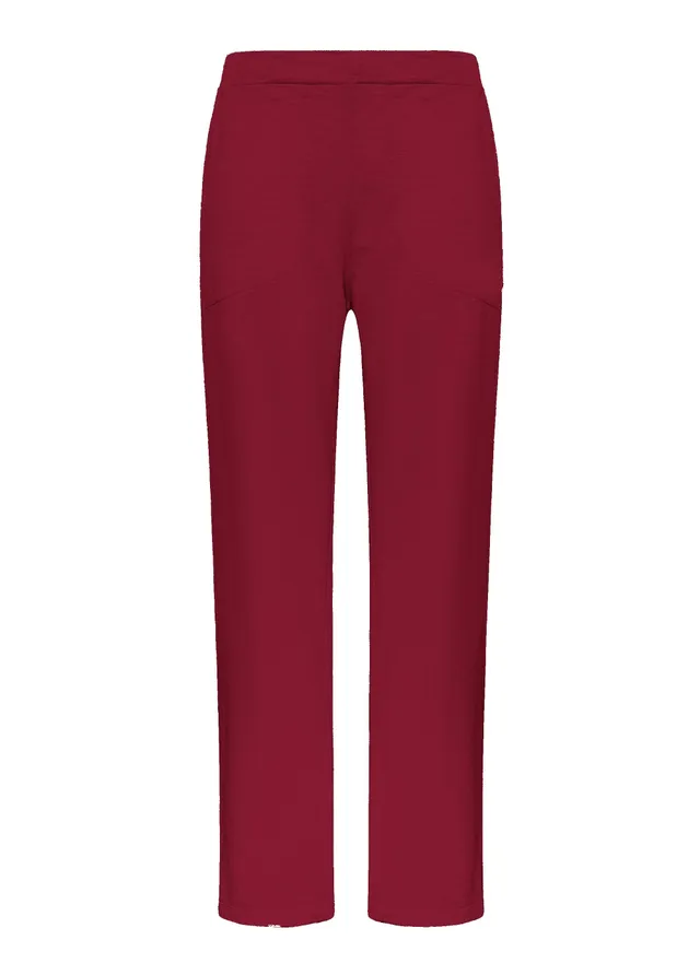 deha-pantaloni-dritti-in-cotone-fiammato-rossi image 1
