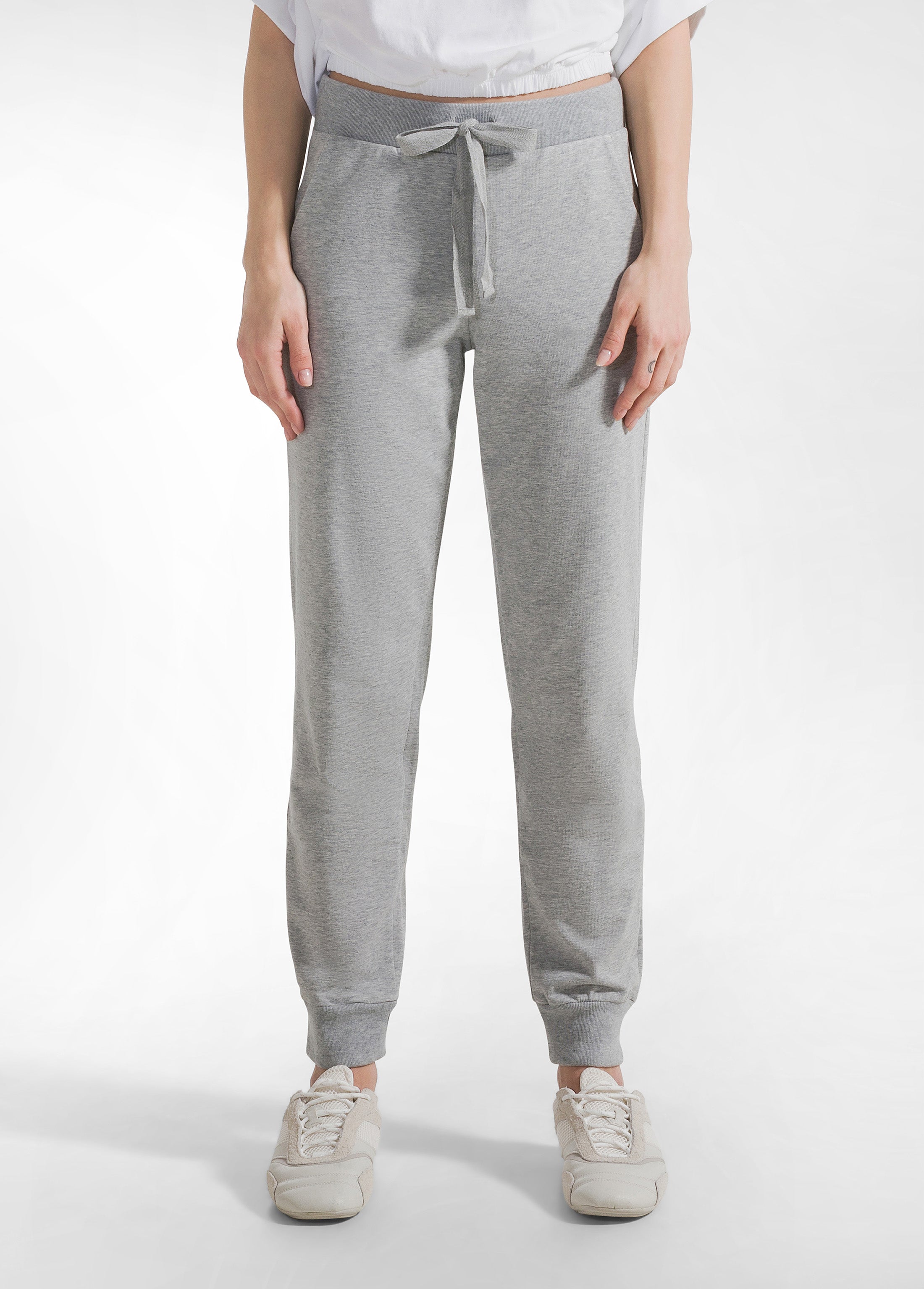 deha-jogger-con-polsino-in-felpa-leggera-grigio image 2