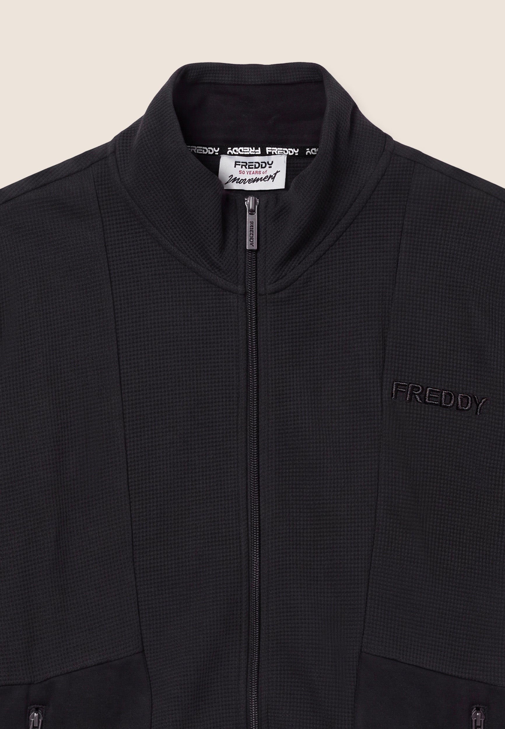 freddy-felpa-uomo-bonded-a-quadri-con-zip-e-collo-alto image 3