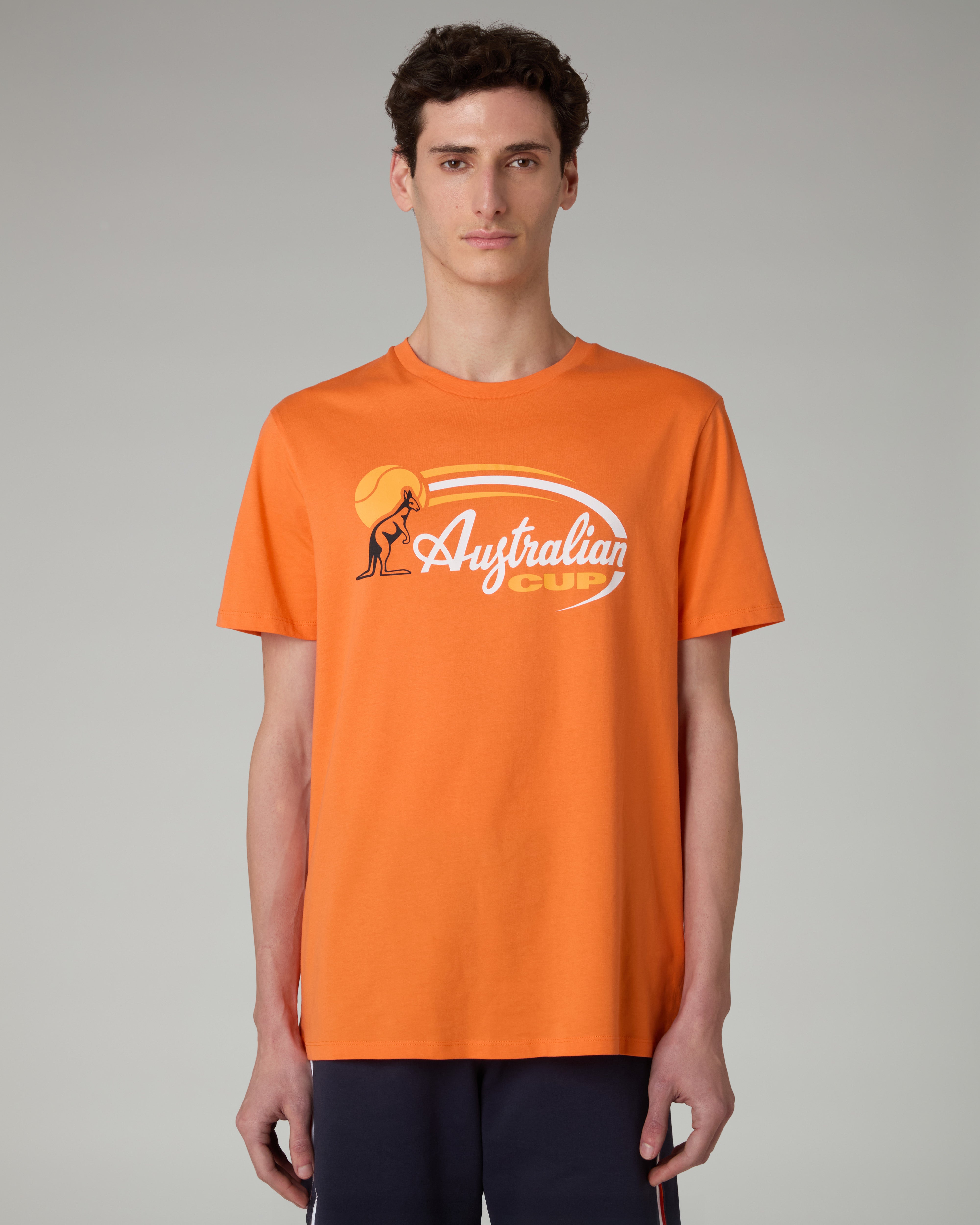 australian-cup-t-shirt-arancio-acceso-in-cotone-regular image 1