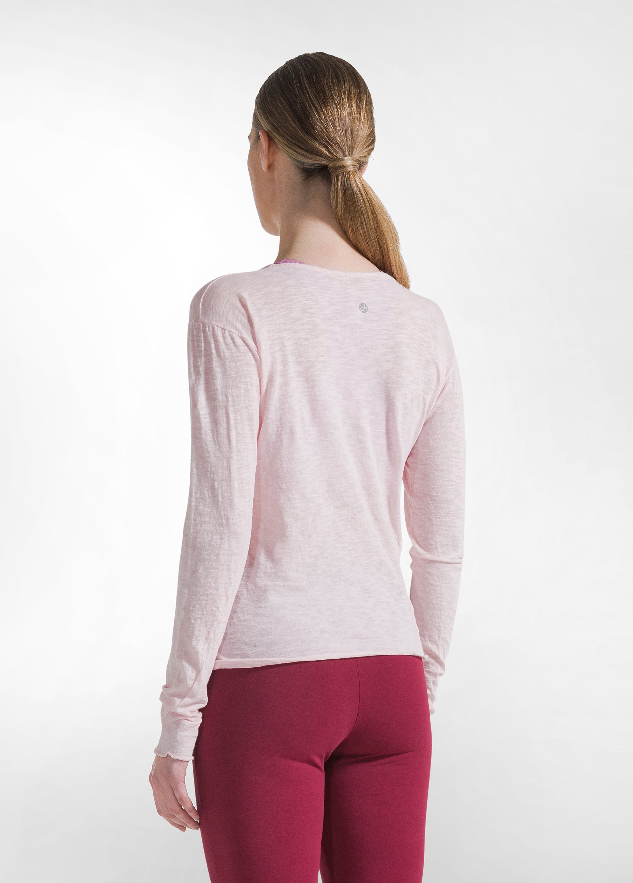 deha-t-shirt-slim-fit-in-cotone-slub-rosa-extra-leggera image 2