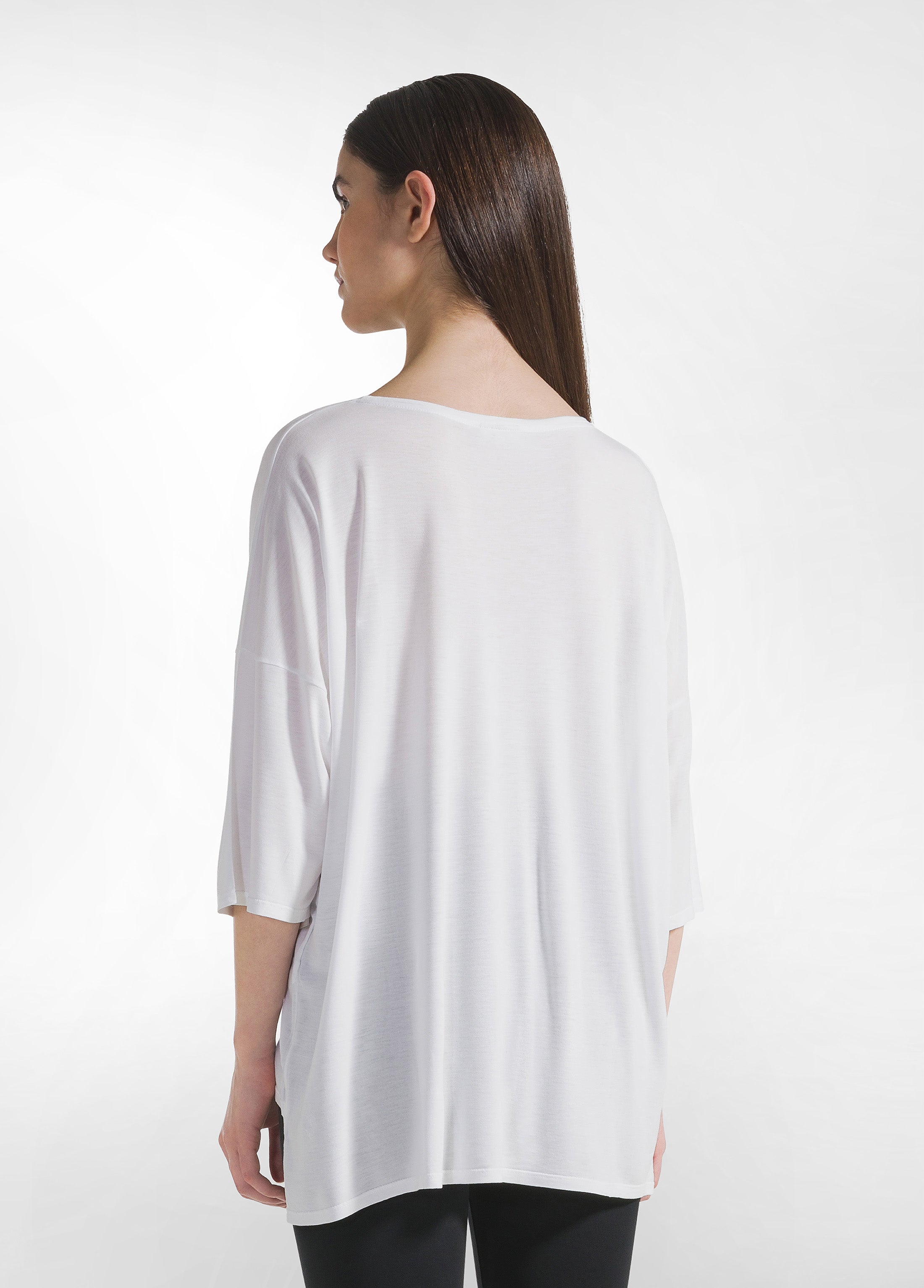 deha-d42044-t-shirt-yoga-oversize-tinta-unita-bianco image 6