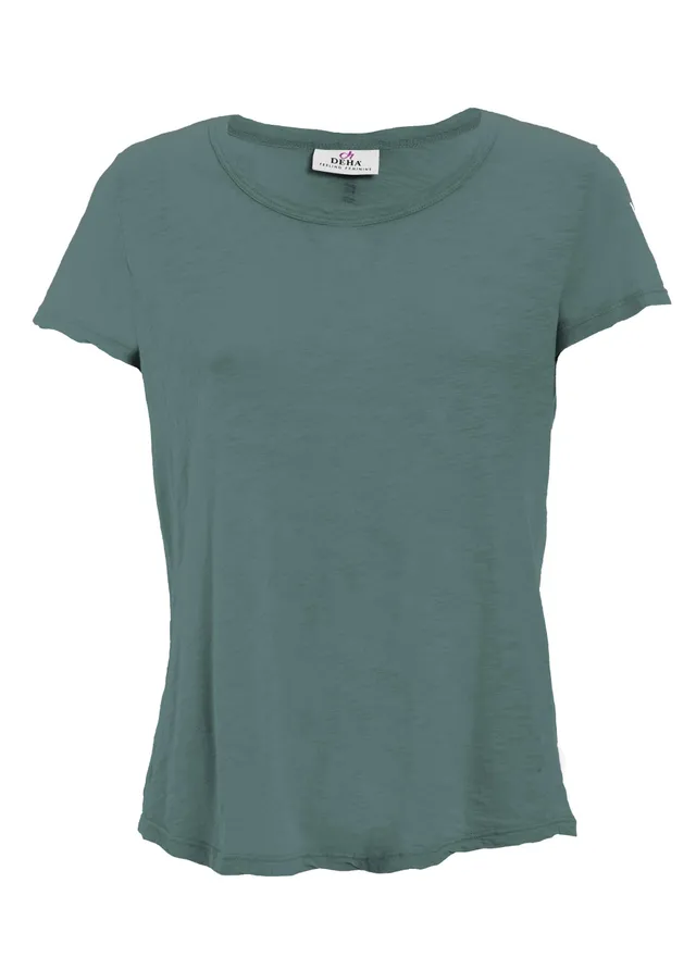 deha-t-shirt-in-cotone-flamm-verde-fluida-d42513 image 1