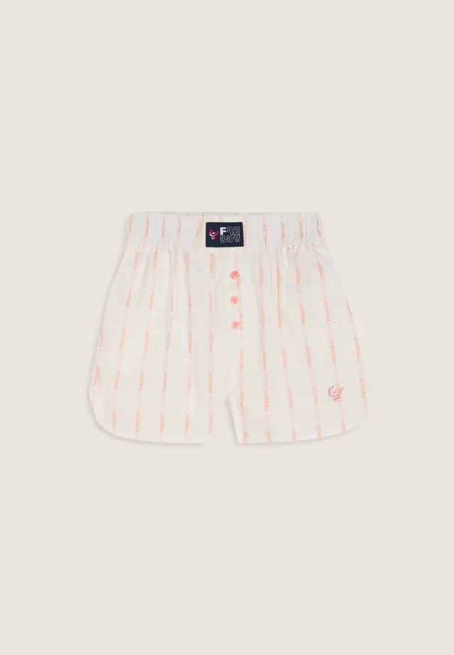 freddy-pantaloncini-bambina-in-cotone-con-righe-logate-freddy image 1