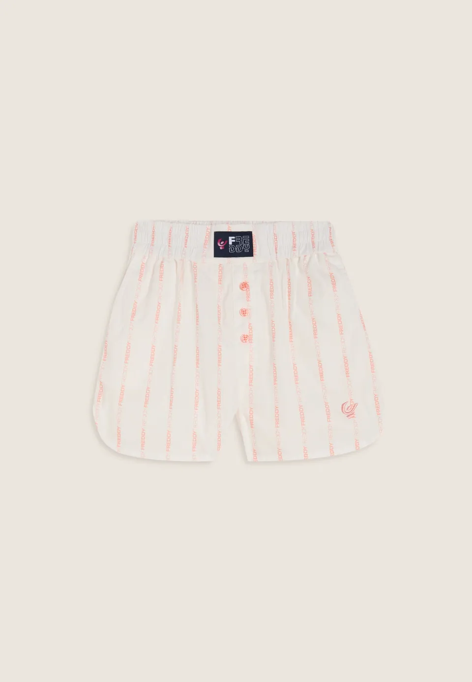 freddy-pantaloncini-bambina-in-cotone-con-righe-logate-freddy image 1