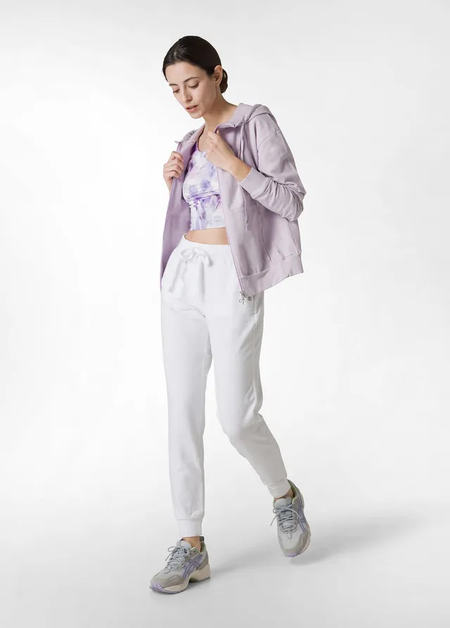 deha-pantalone-jogger-leggero-con-polsino-bianco-leisurewear image 1