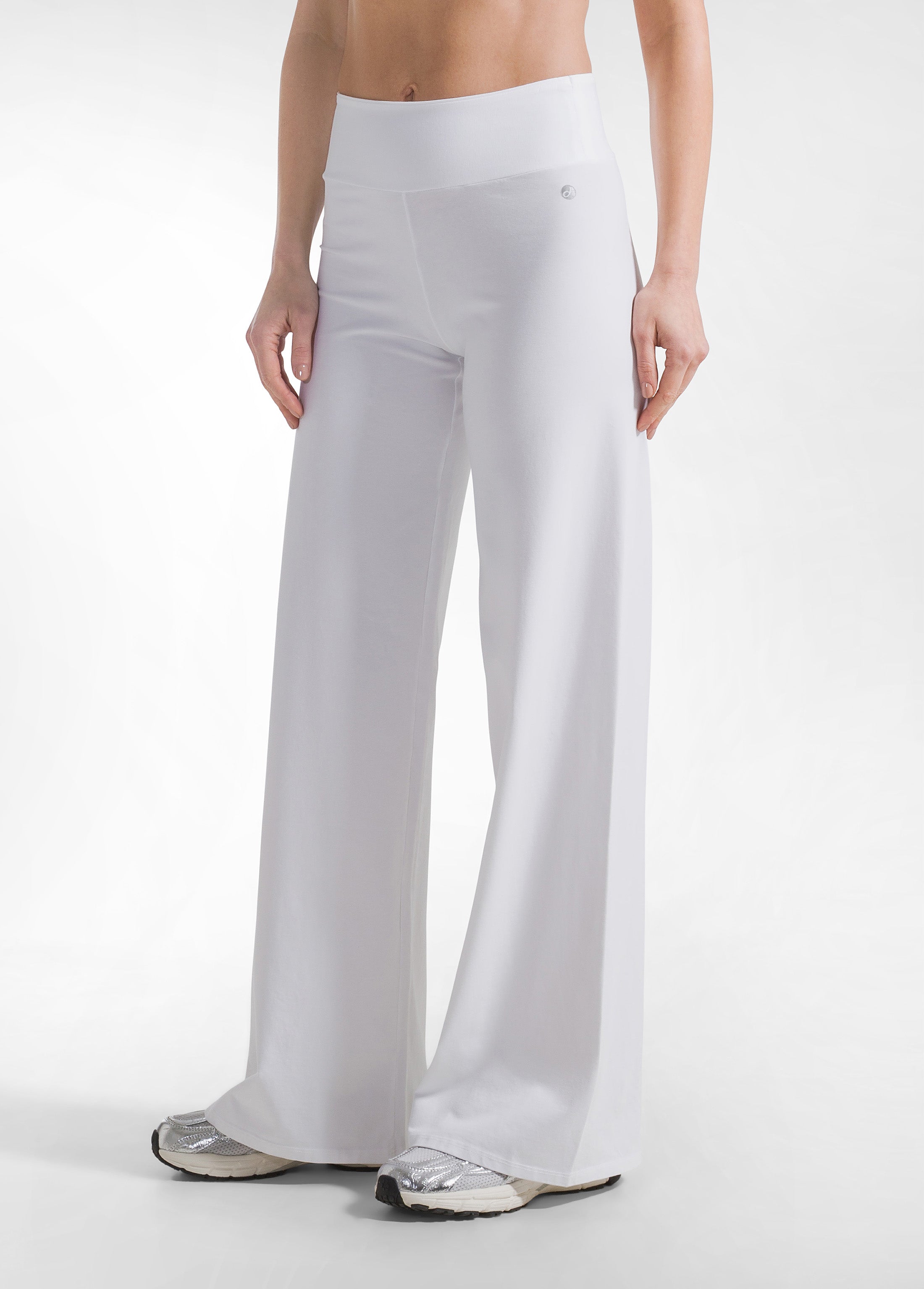 deha-d42009-pantaloni-ampi-jersey-stretch-tinta-unita-bianchi image 2