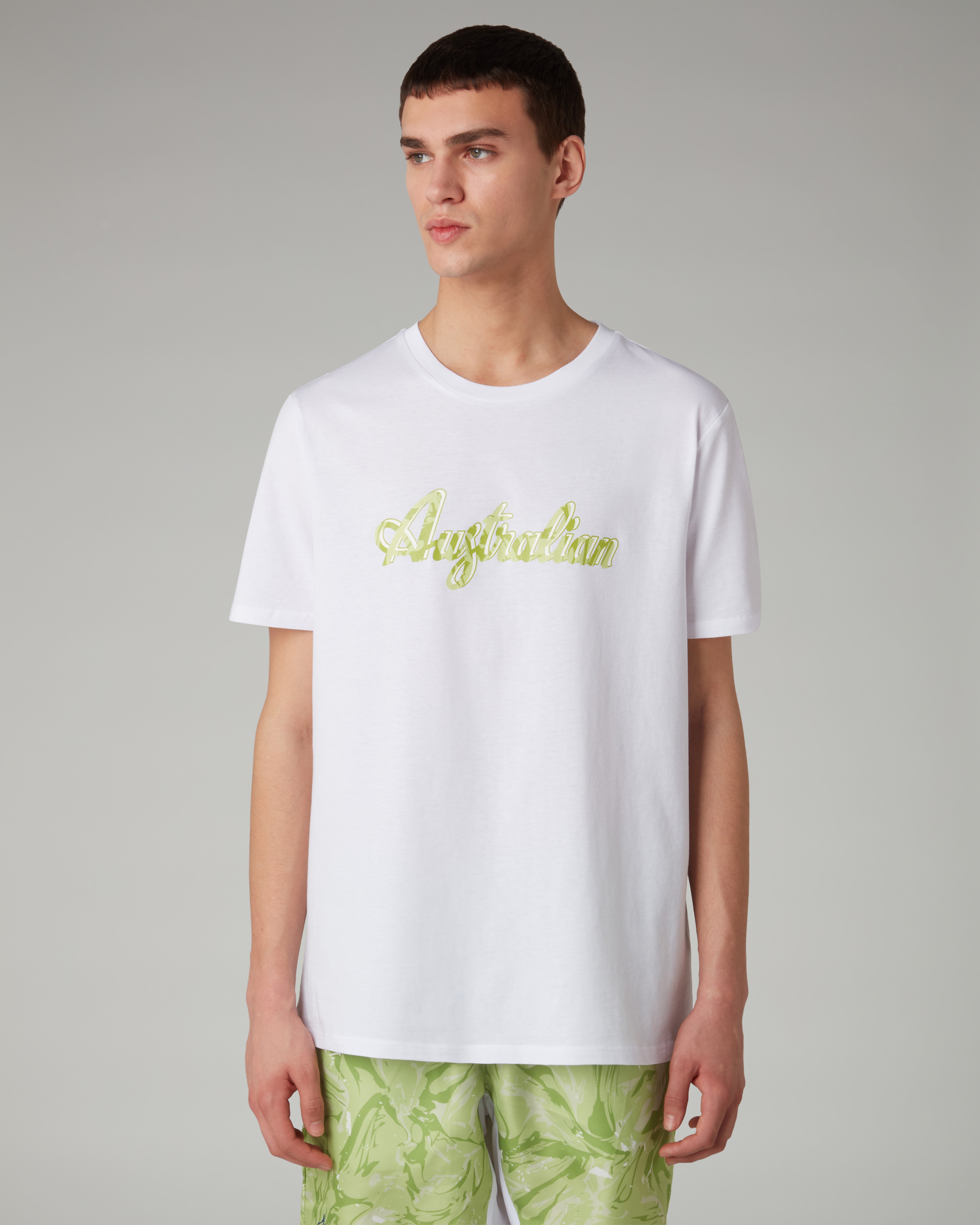 australian-logo-ripple-t-shirt-in-cotone-bianca image 1
