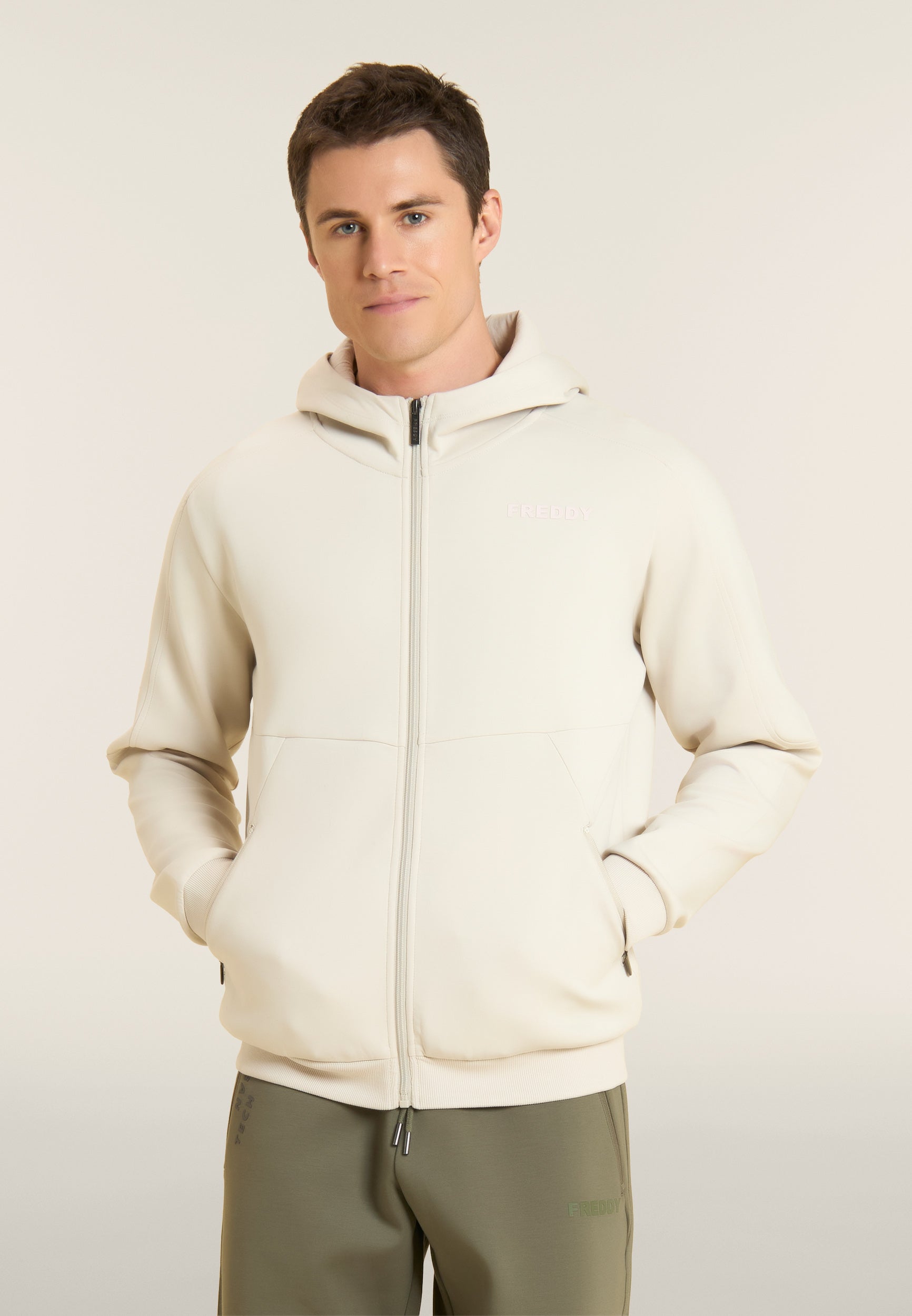 freddy-felpa-sportiva-interlock-con-cappuccio-e-zip-da-uomo image 1