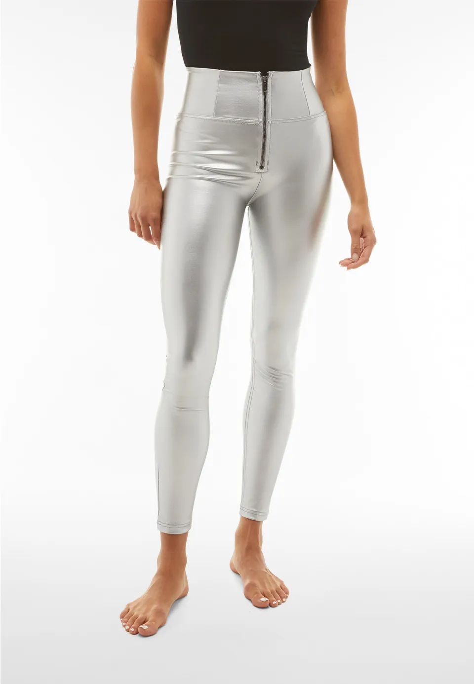 freddy-pantaloni-wr-up-vita-altissima-in-similpelle-metallizzata image 1