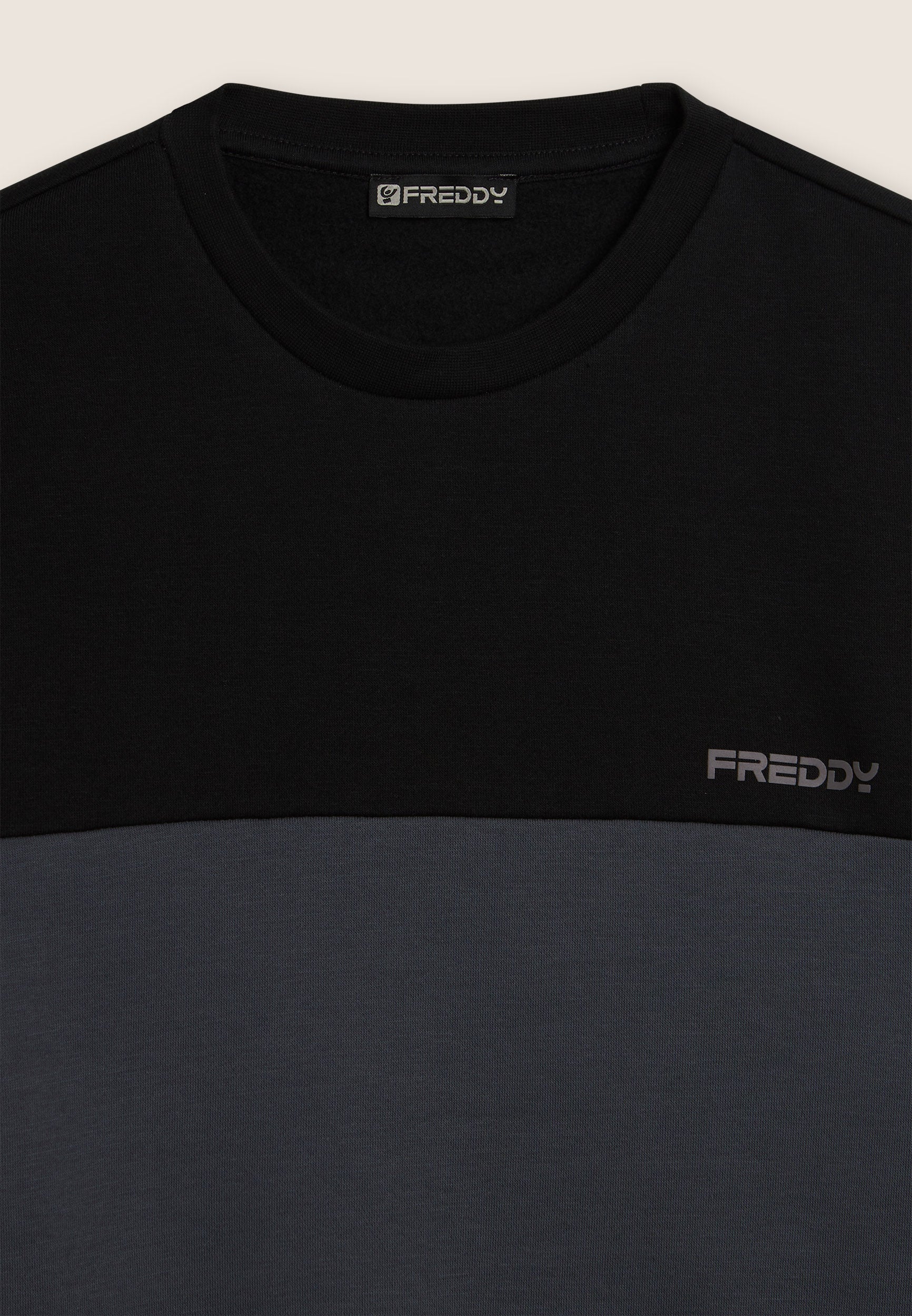 freddy-felpa-girocollo-uomo-colour-block-spalle-a-contrasto image 3